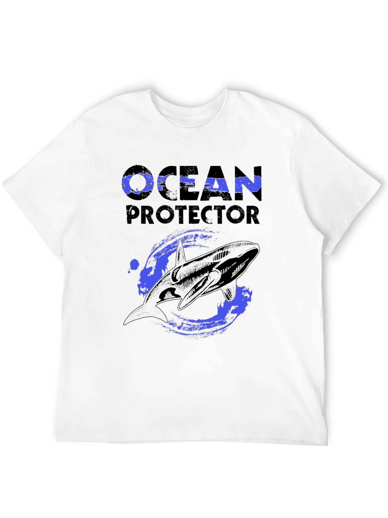 Black Ocean Protector Whale Graphic T-Shirt view 12