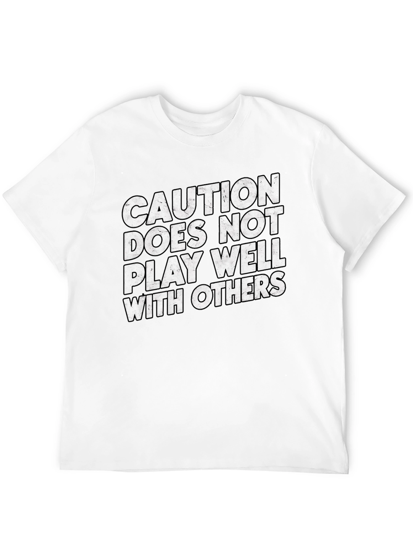 Black Caution: Does Not Play Well With Others T-Shirt view 12
