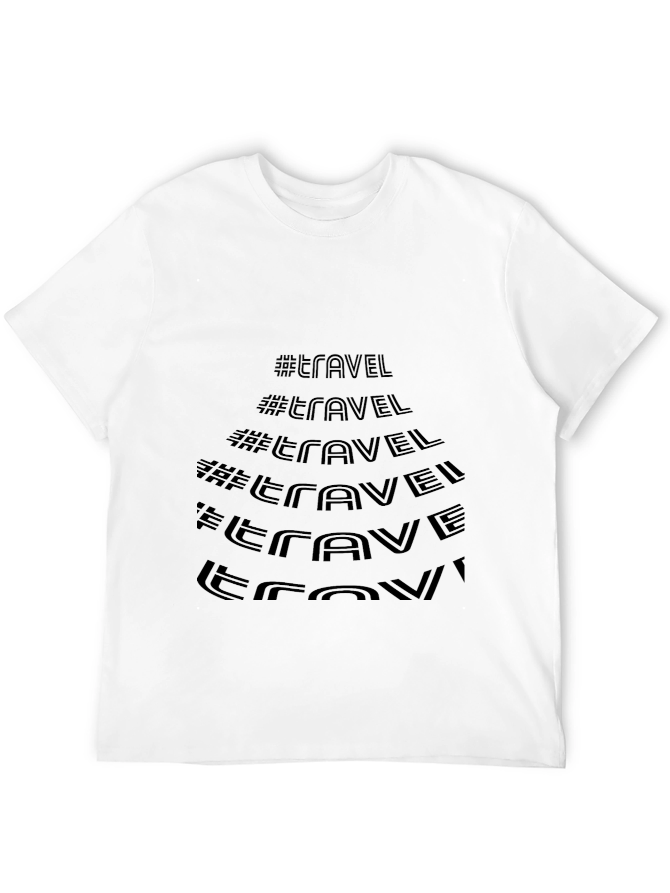 Black Travel Hashtag Graphic Tee - Black Cotton Blend view 12