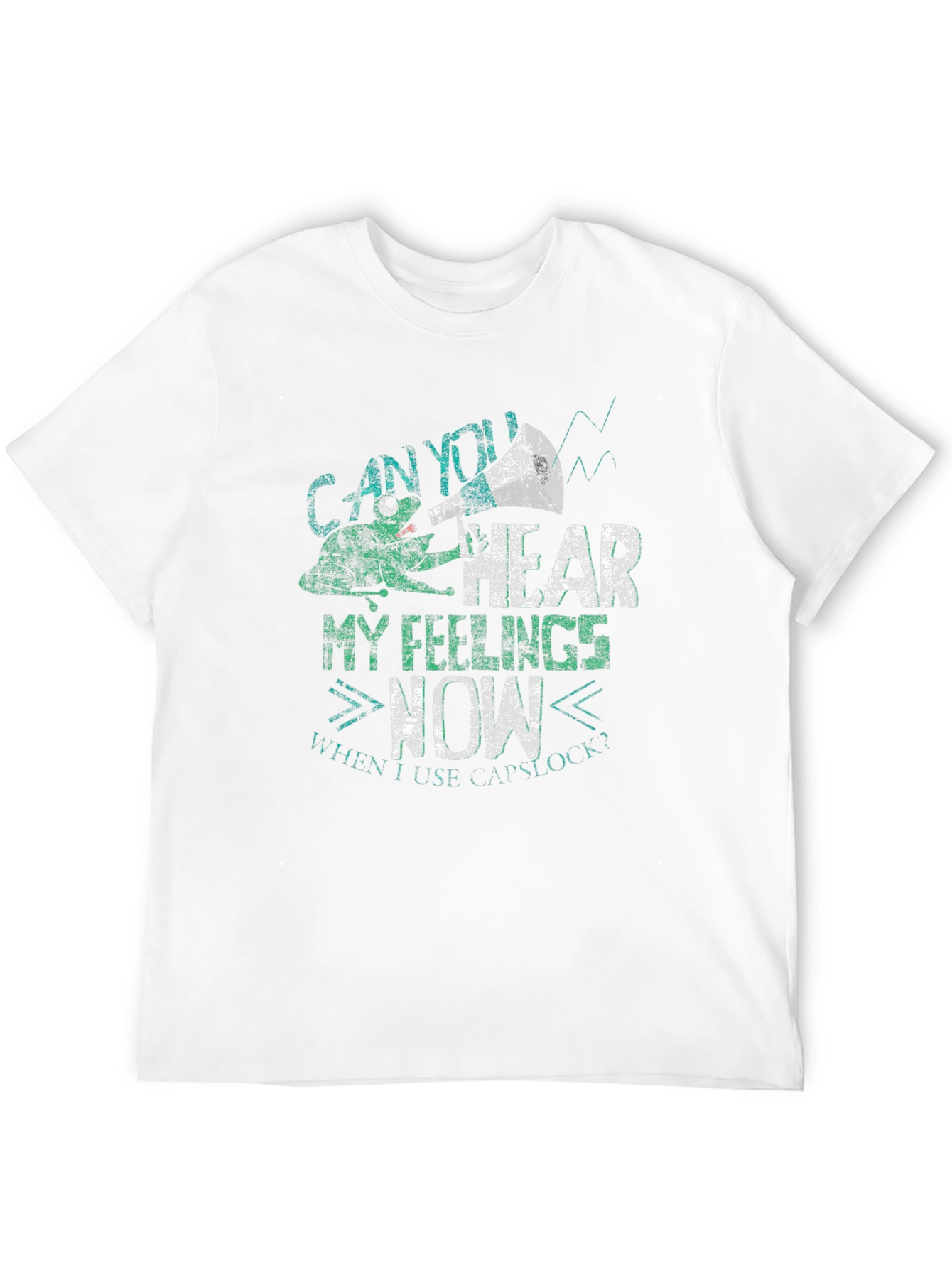 Black Can You Hear My Feelings Now Men's Graphic Tee view 12
