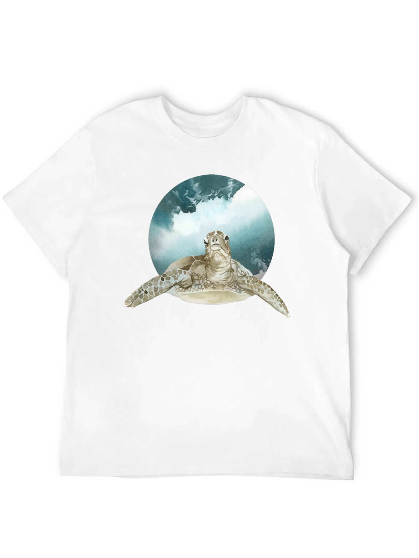 Black Sea Turtle Graphic Print Black T-Shirt view 12