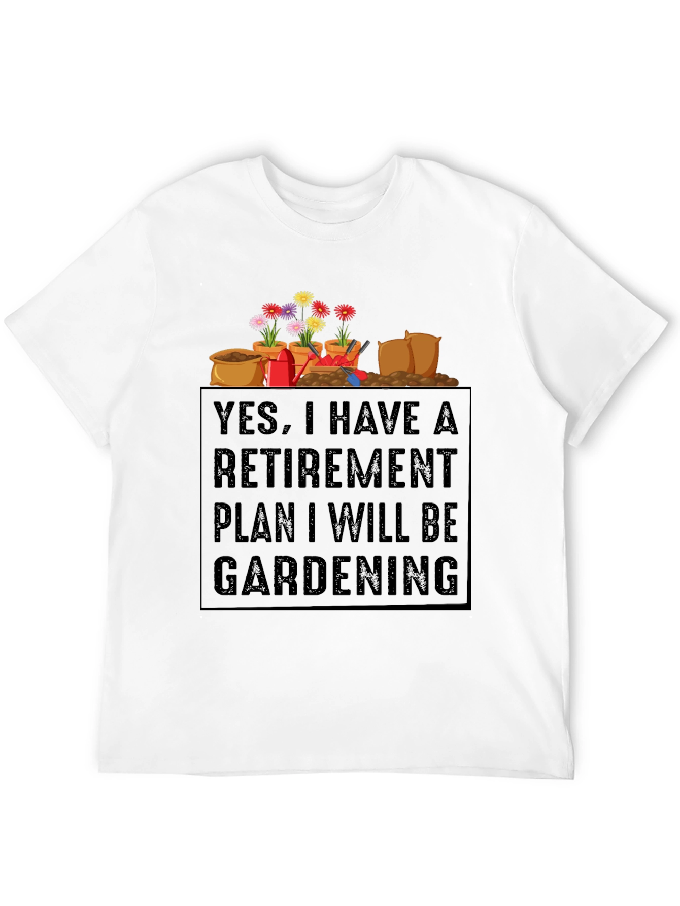 Black Retirement Gardening Plan Graphic Tee view 12