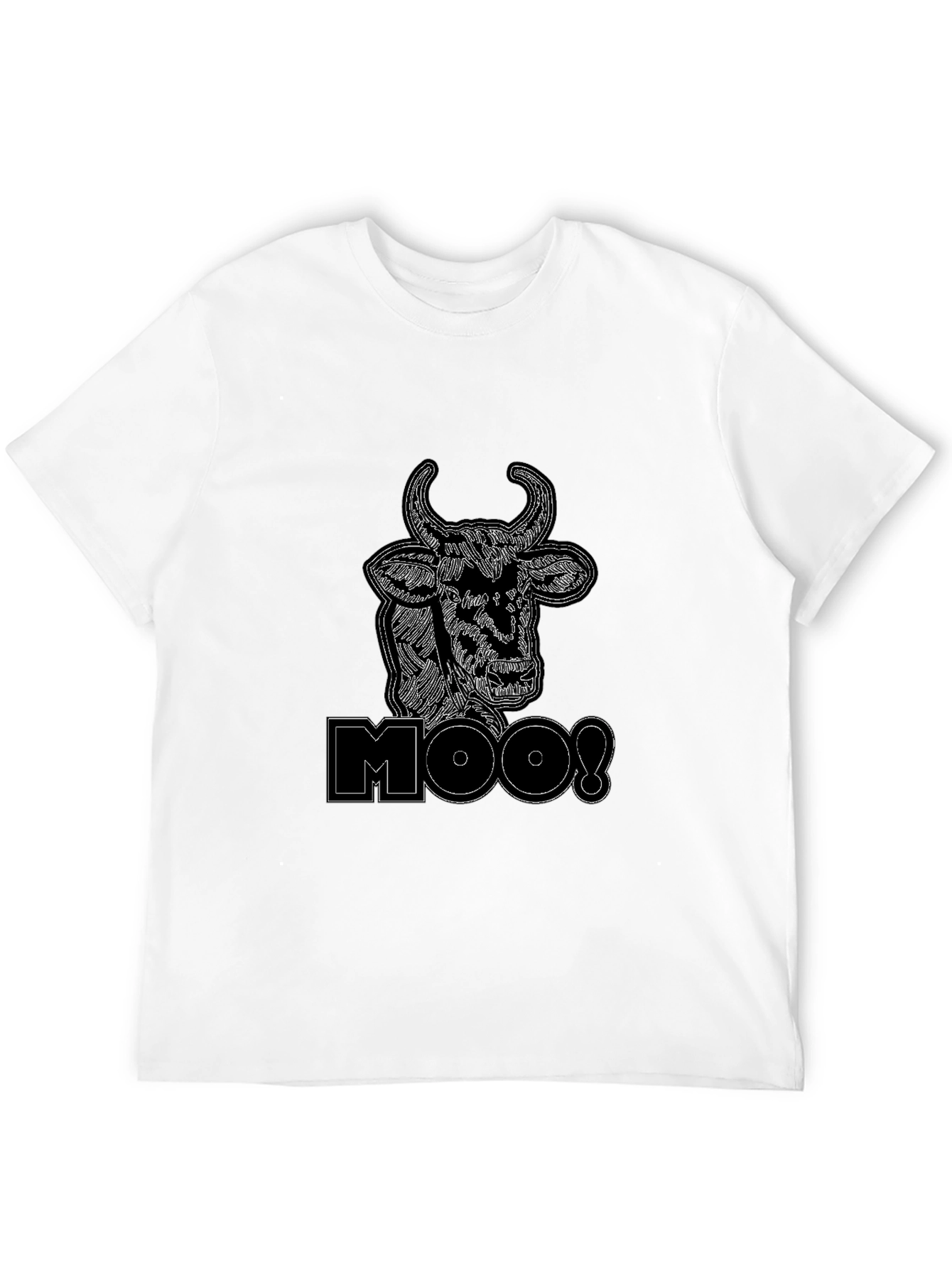 Black Moo! Graphic Print Black Cotton T-Shirt view 12