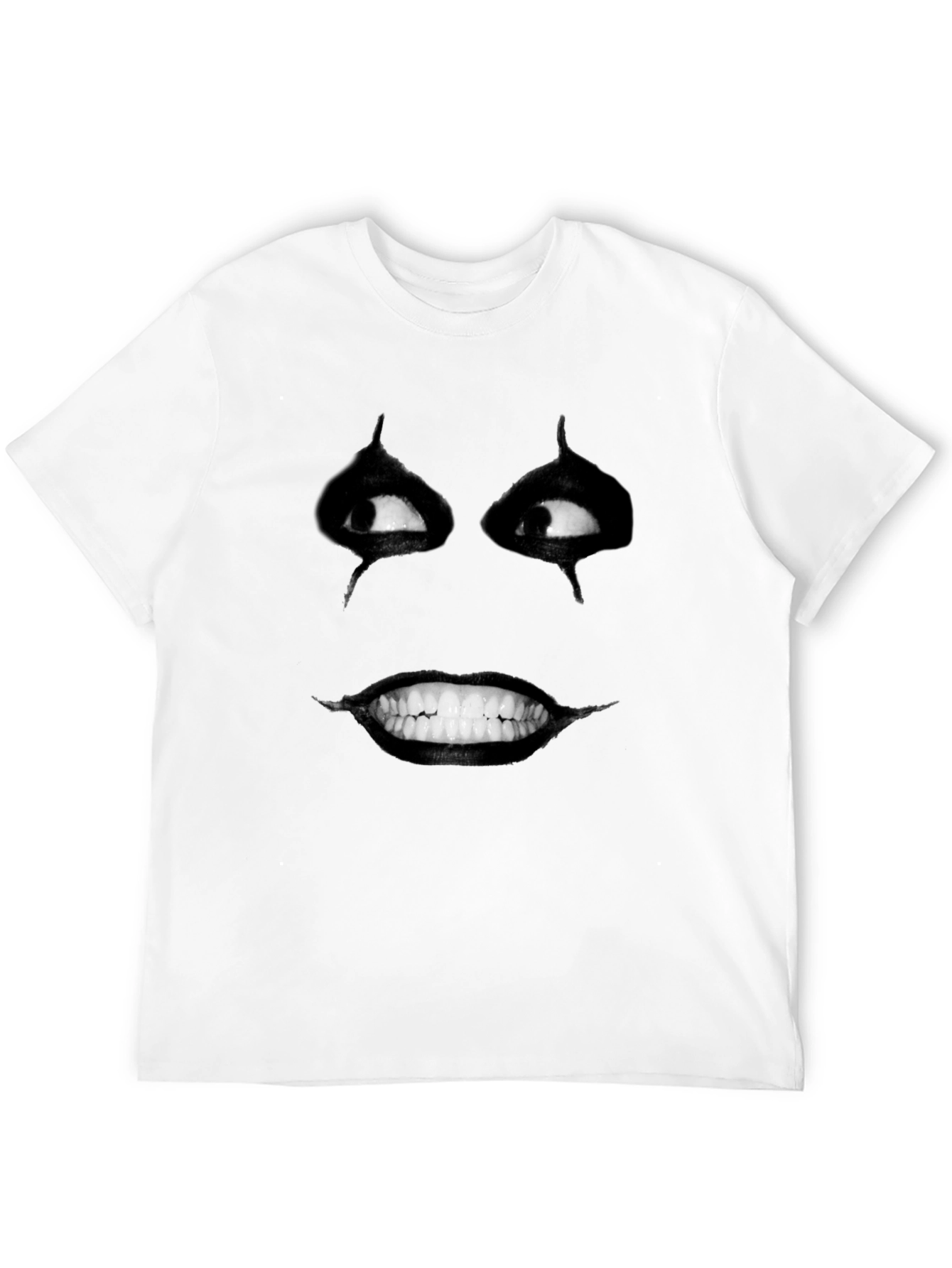 Black Creepy Smile Graphic Print Black T-Shirt view 12