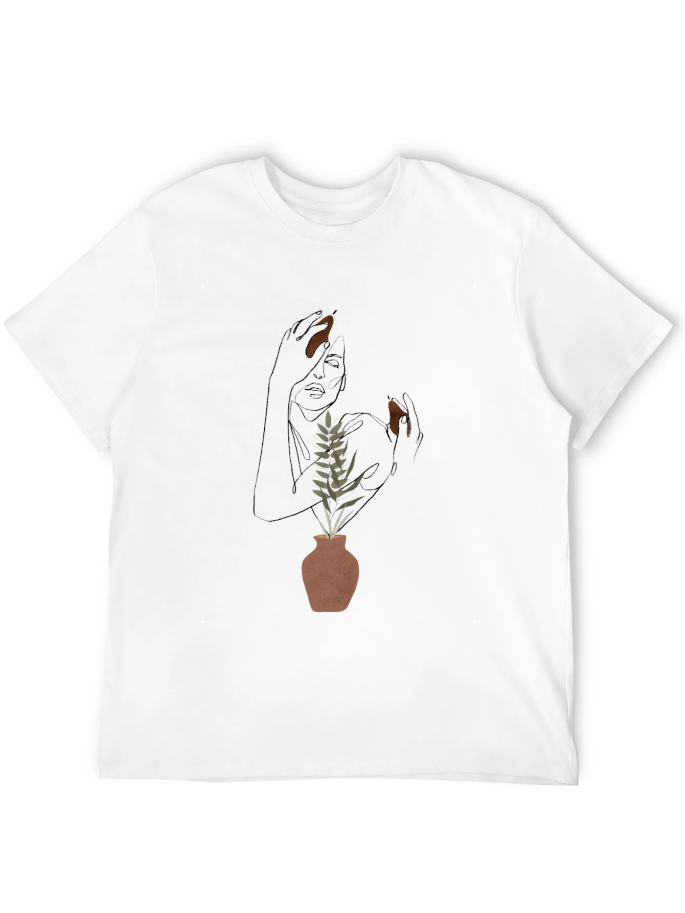 Black Abstract Floral Woman Graphic T-Shirt view 12