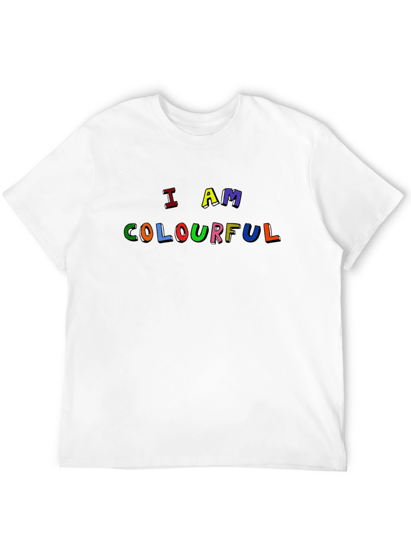 Black I Am Colourful T-Shirt - Fun Graphic Tee view 12