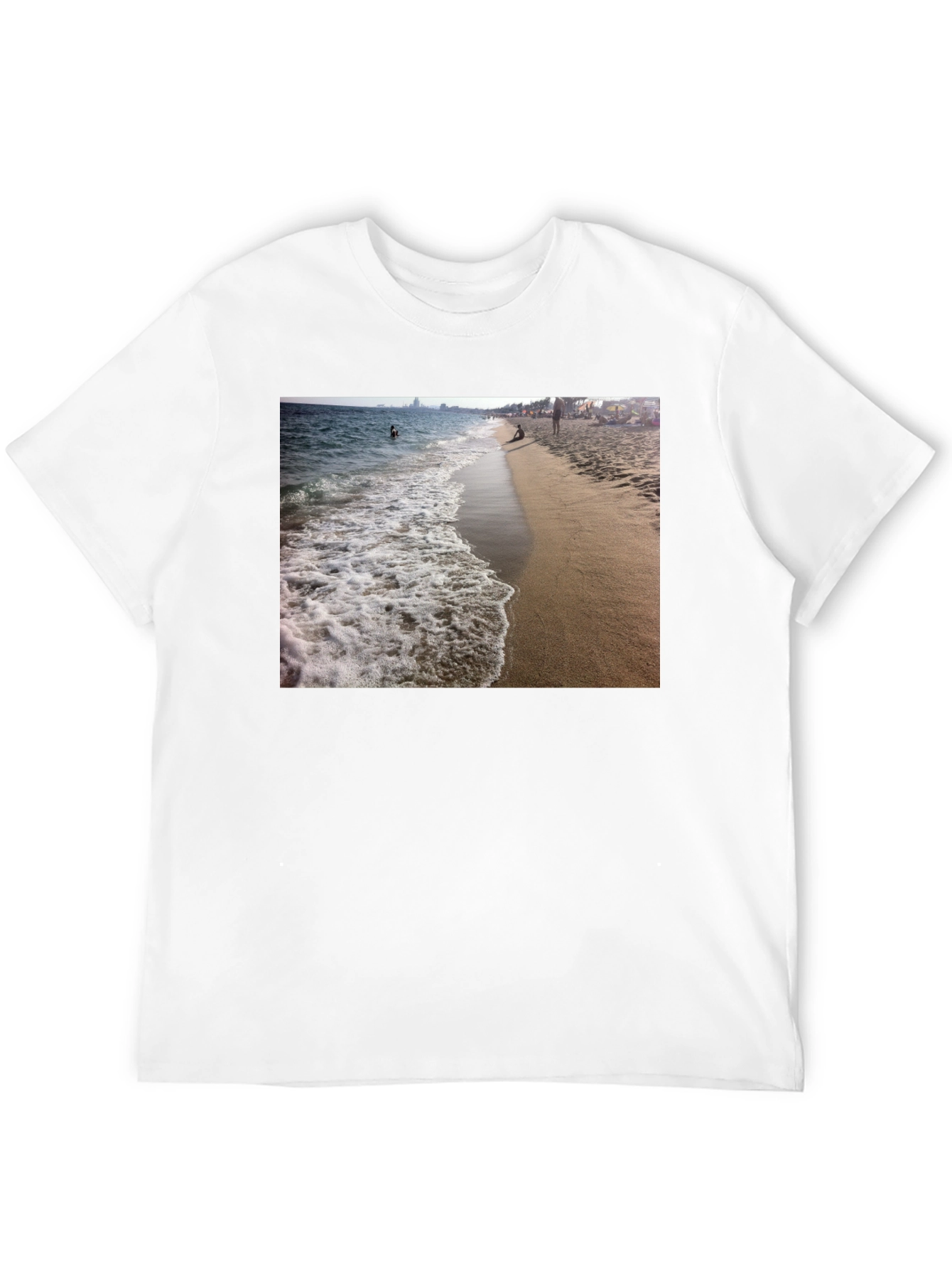 Black Beach Scene Black T-Shirt view 12