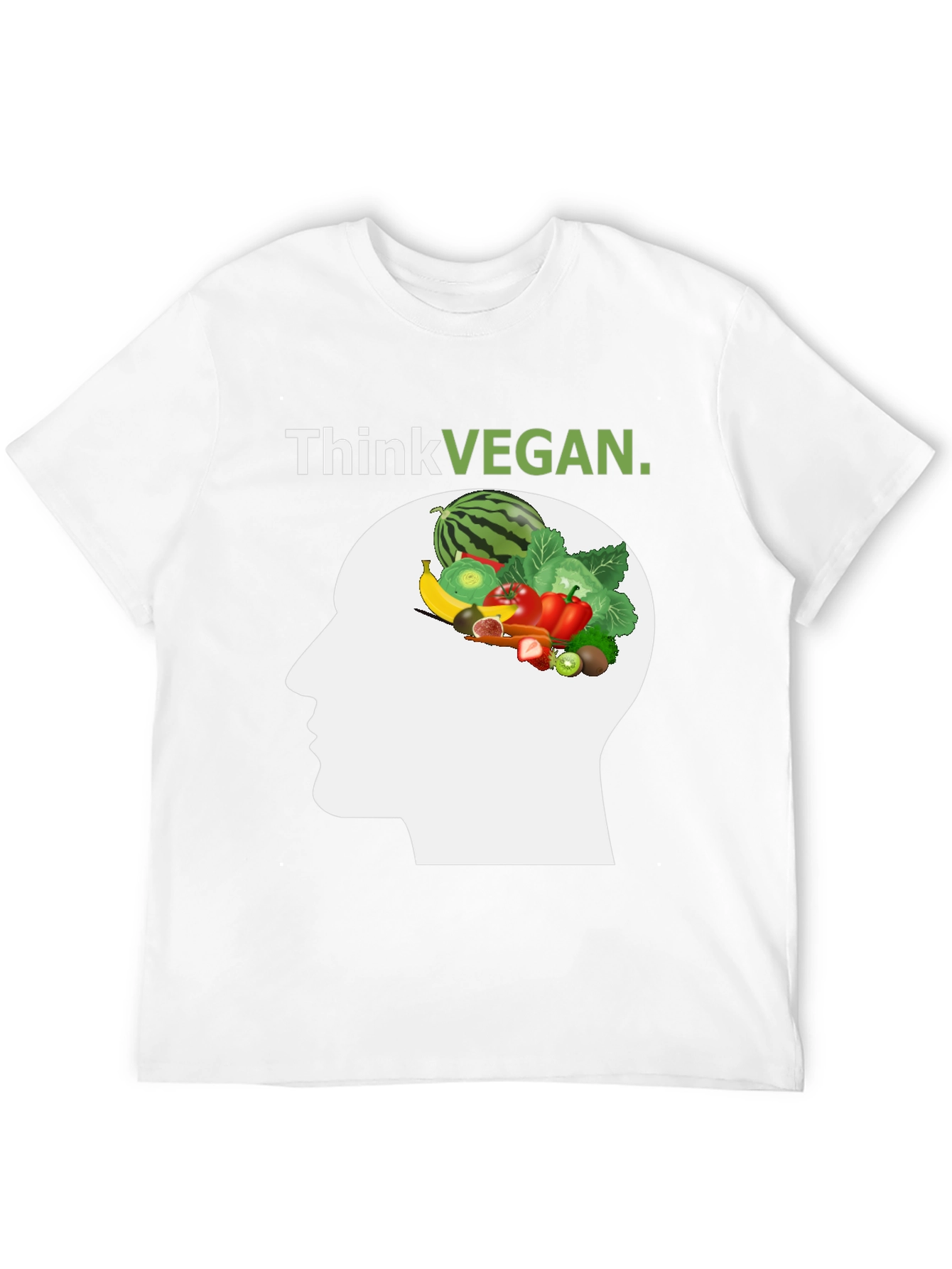 Black Think Vegan T-Shirt - Unisex Graphic Tee view 12