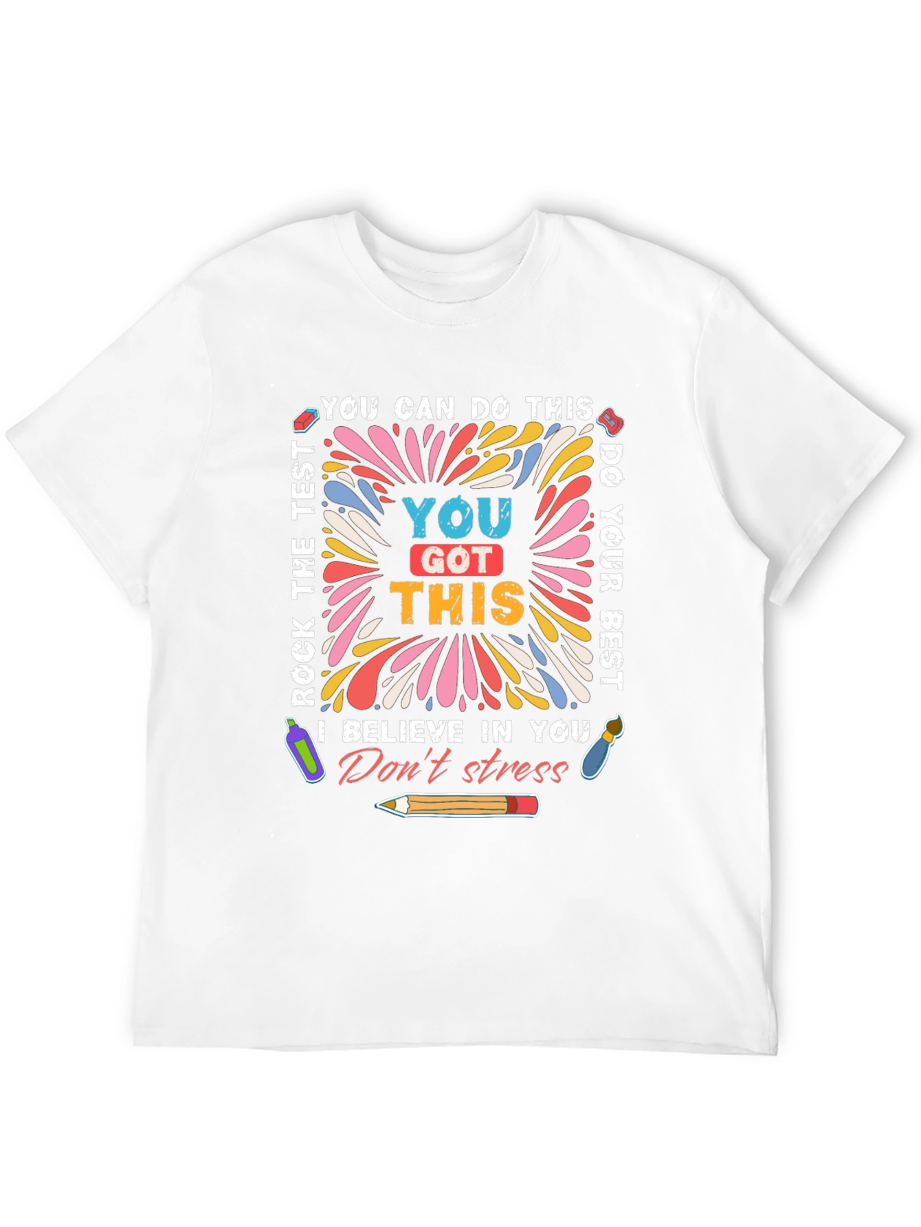 Black Motivational Test T-Shirt You Got This Exam Tee view 12