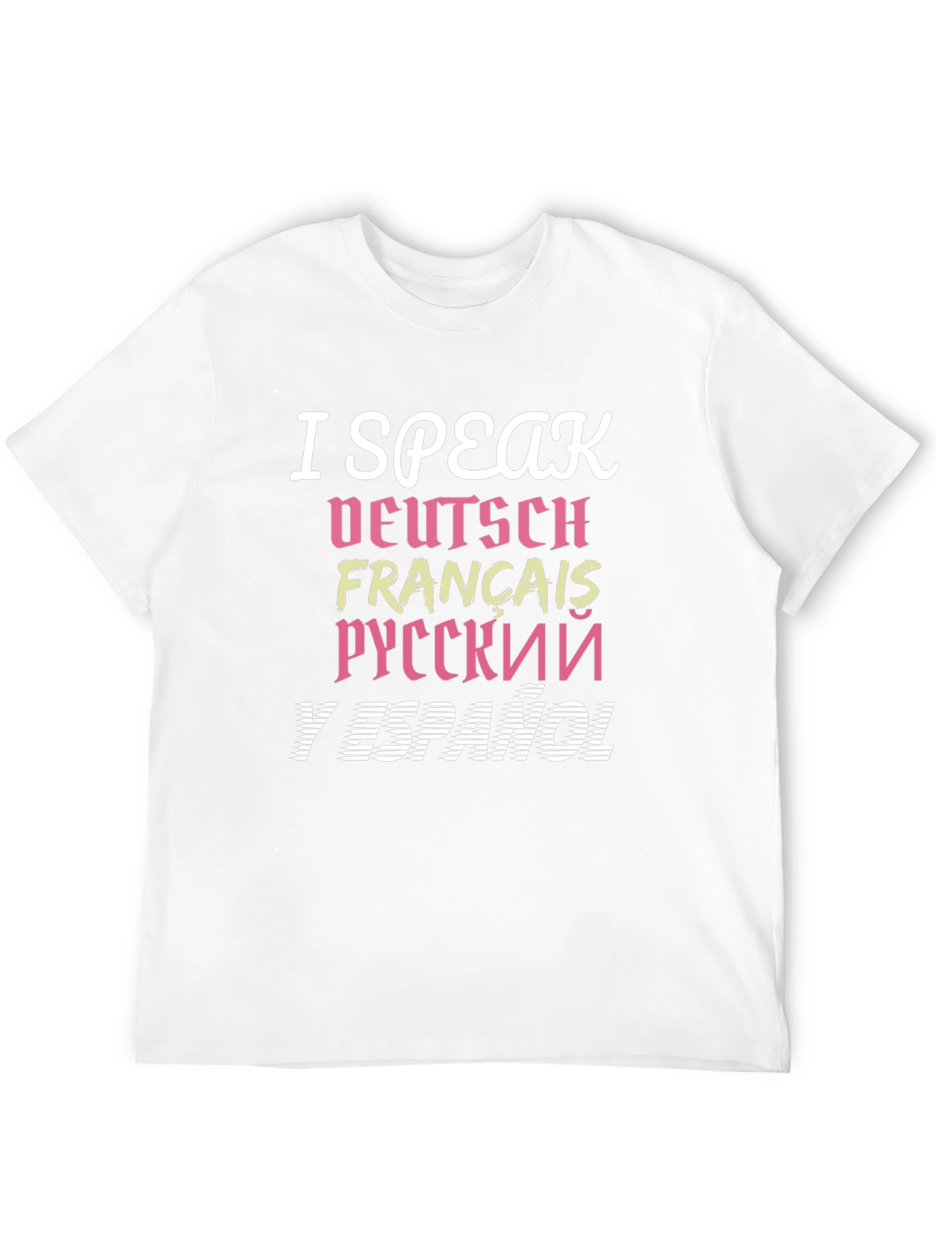 Black Multilingual T-Shirt - I Speak Deutsch, Francais... view 12