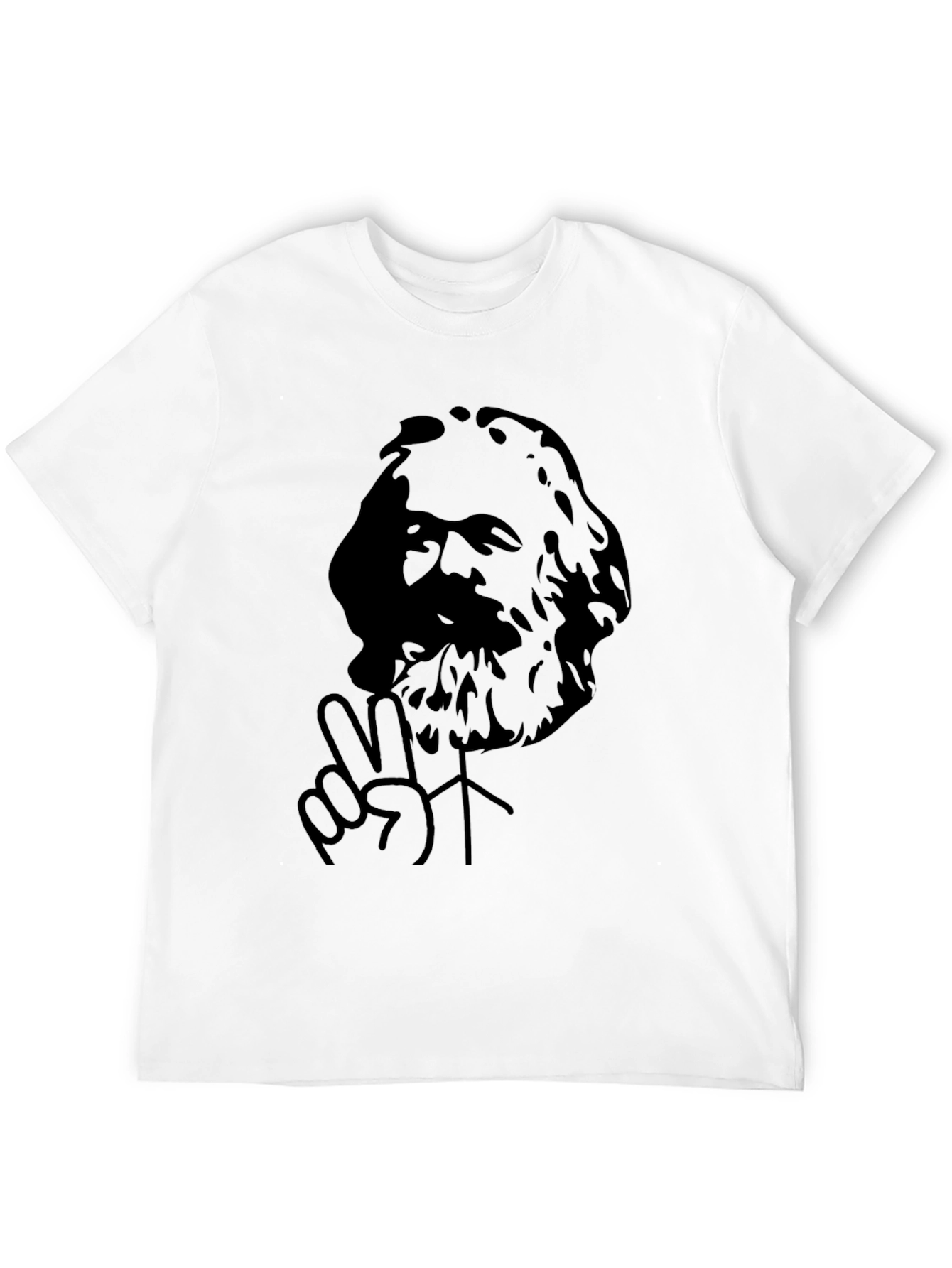Black Karl Marx Peace Sign Black T-Shirt view 12