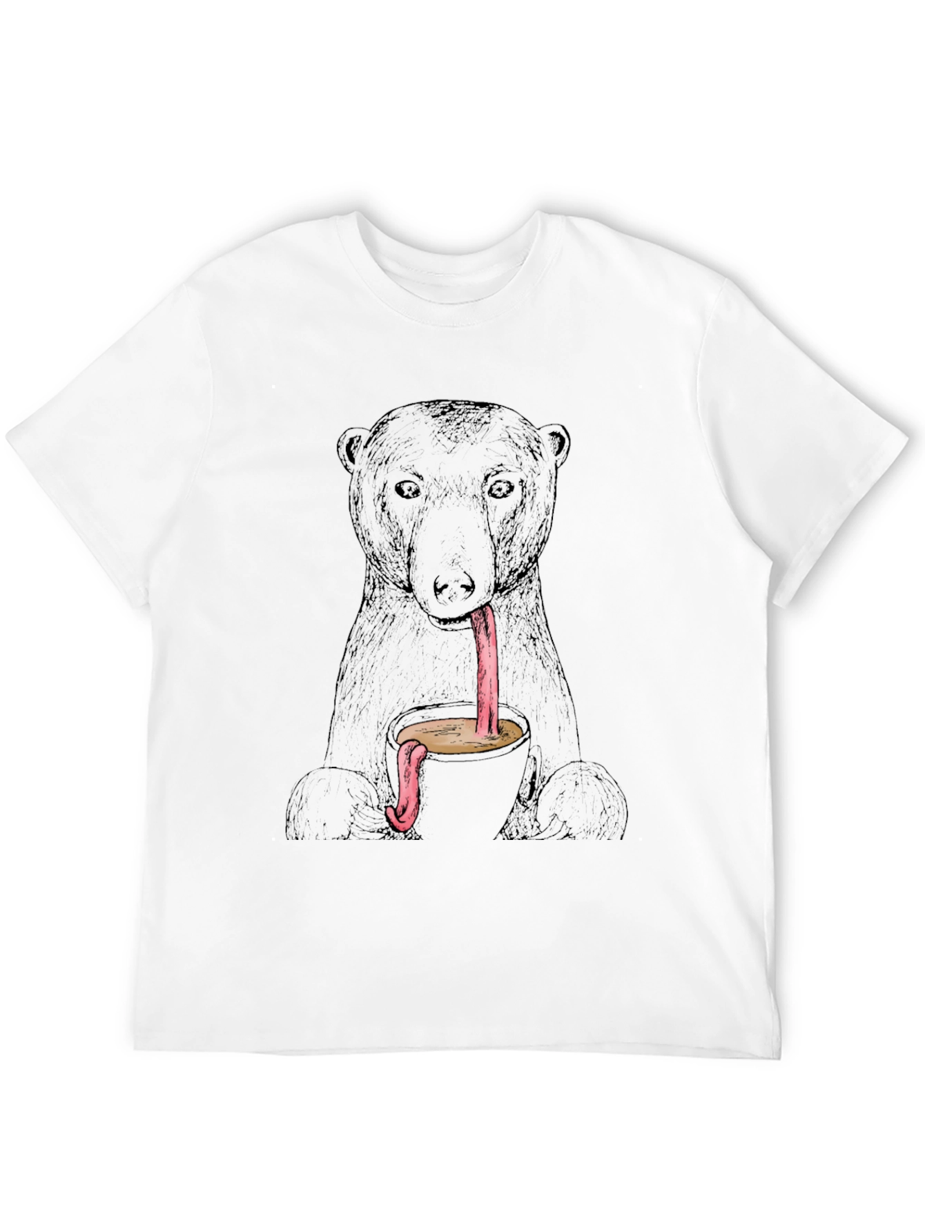 Black Bear Coffee Tongue T-Shirt - Unique Graphic Tee view 12
