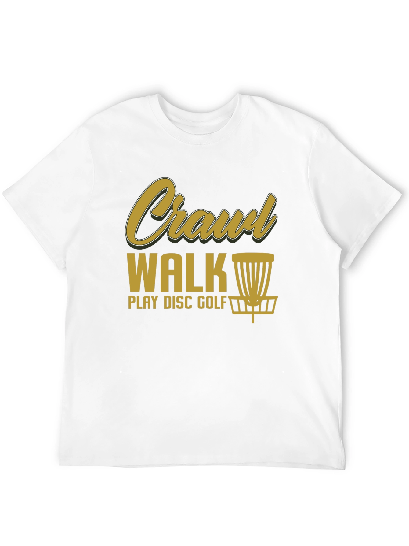Black Crawl Walk Play Disc Golf T-Shirt view 12