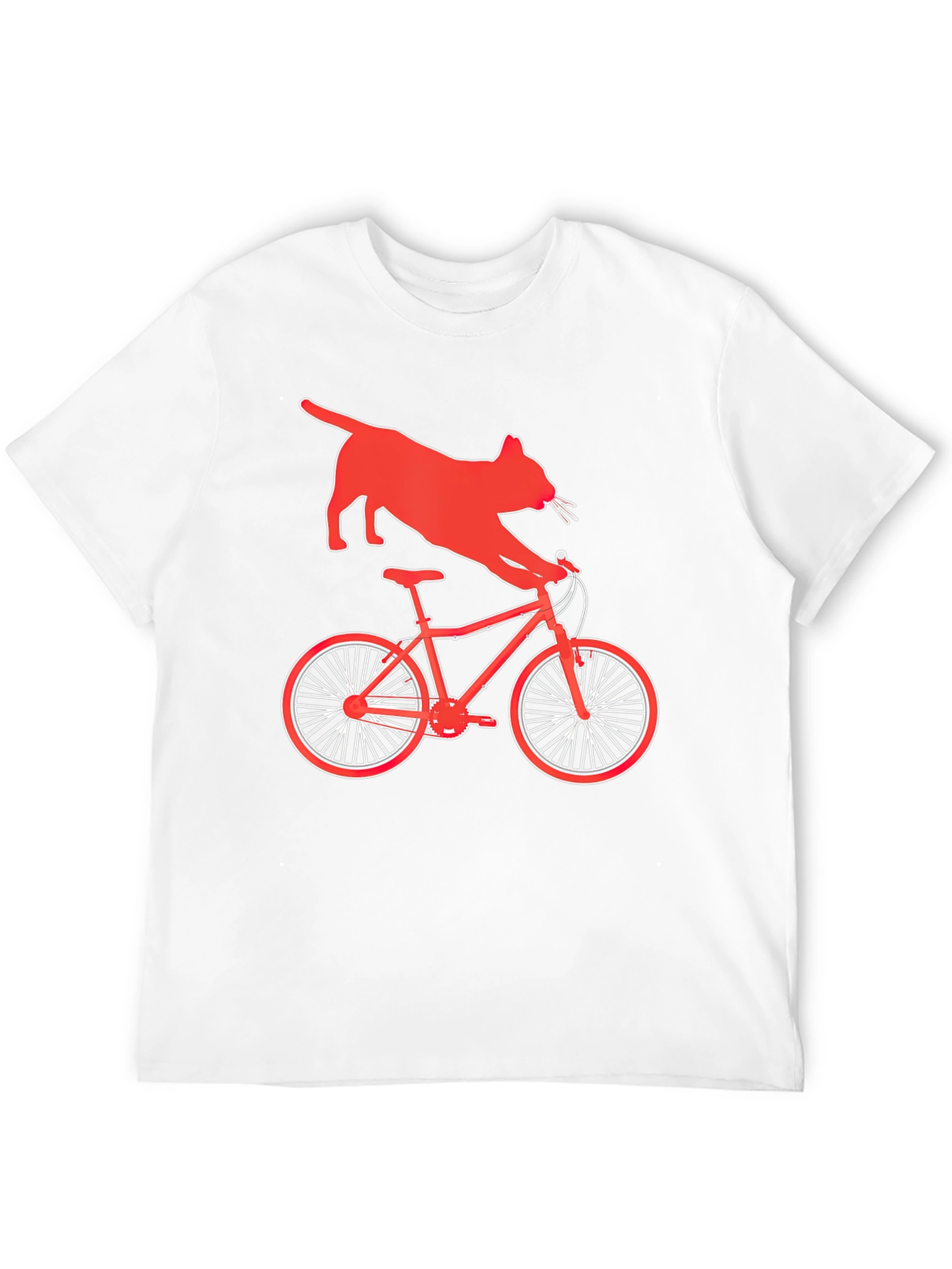 Black Cat Riding Bike Graphic T-Shirt view 12
