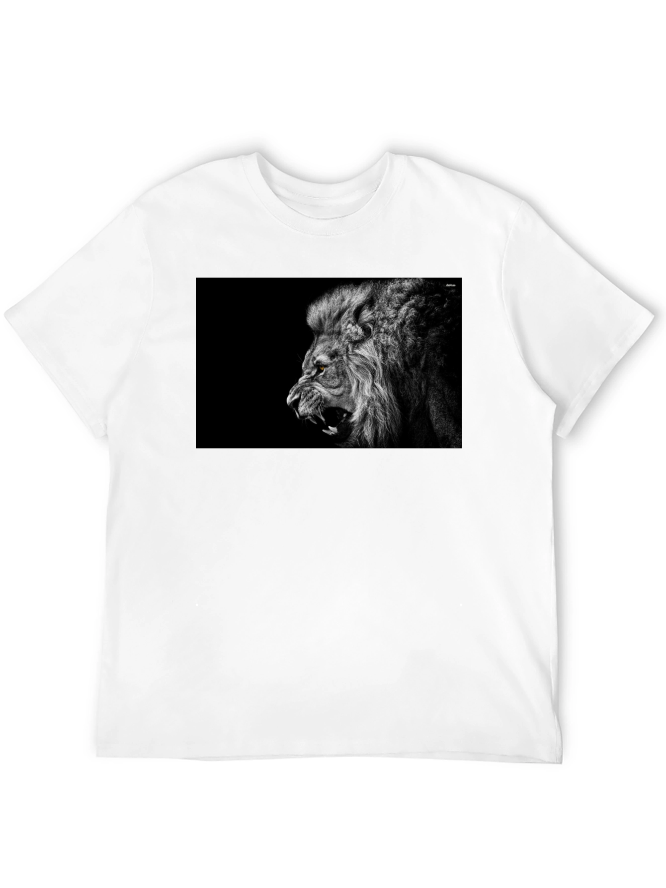 Black Roaring Lion Graphic Black T-Shirt view 12