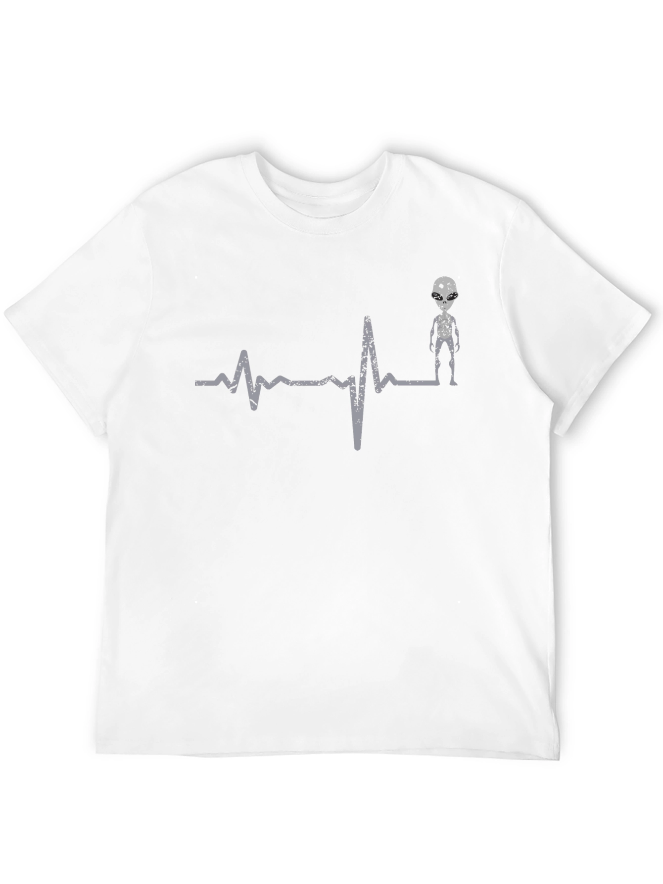 Black Alien Heartbeat T-Shirt - Men's Graphic Tee view 12