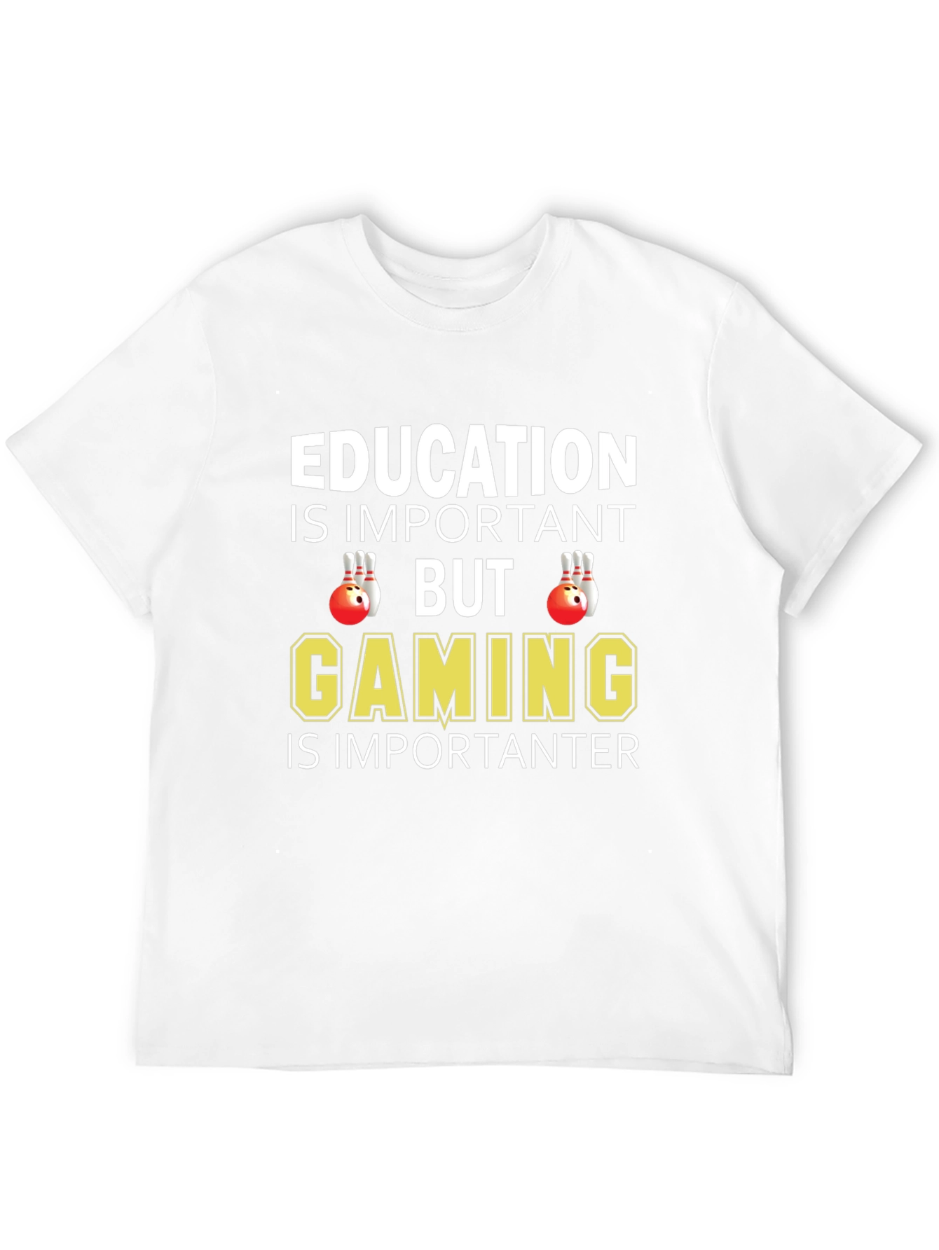Black Education vs Gaming Graphic T-Shirt view 12