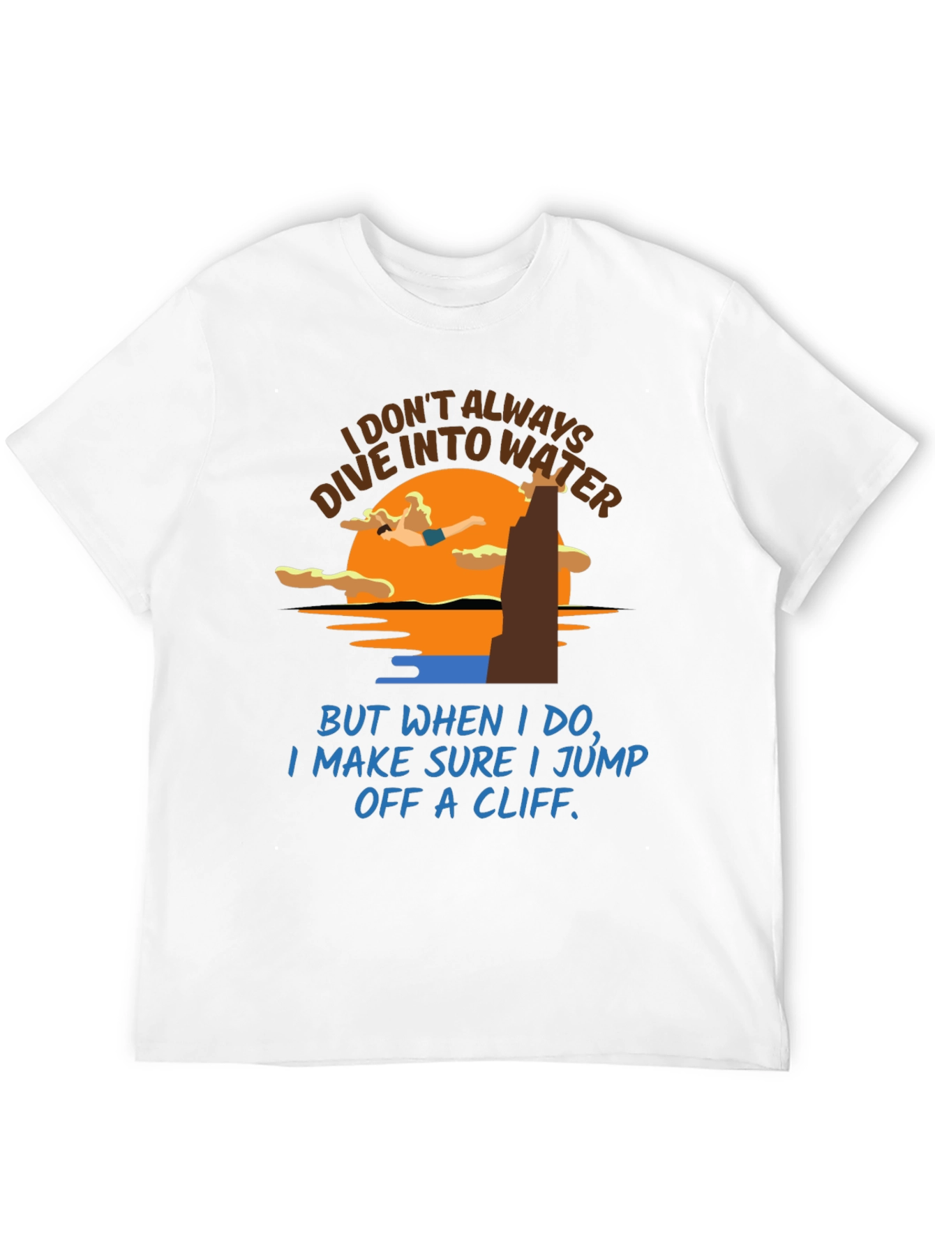 Black Cliff Diver T-Shirt: Humorous Water Sports Tee view 12