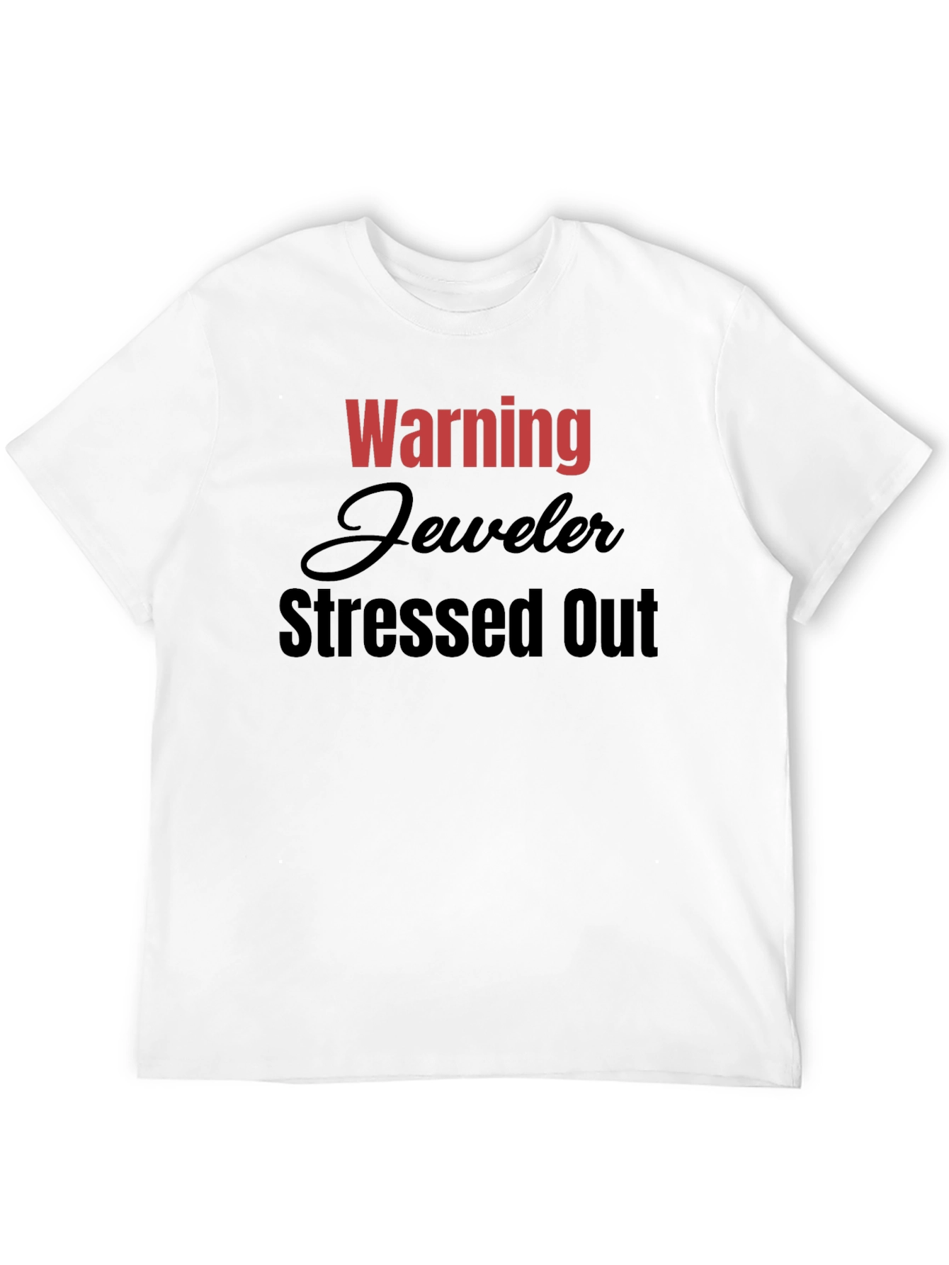 Black Warning Jeweler Stressed Out T-Shirt - Black view 12