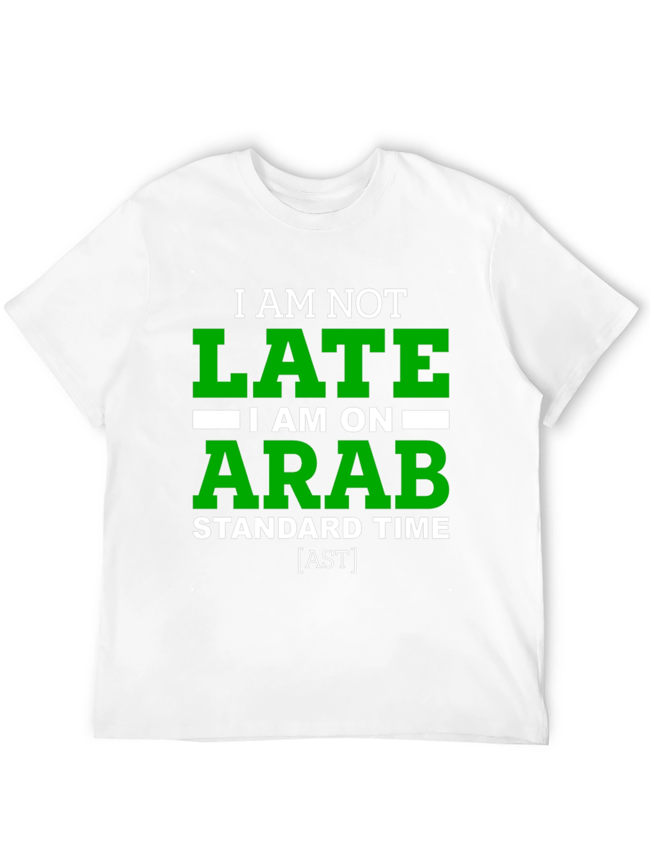Black Funny "Arab Standard Time" Graphic Tee - Black view 12