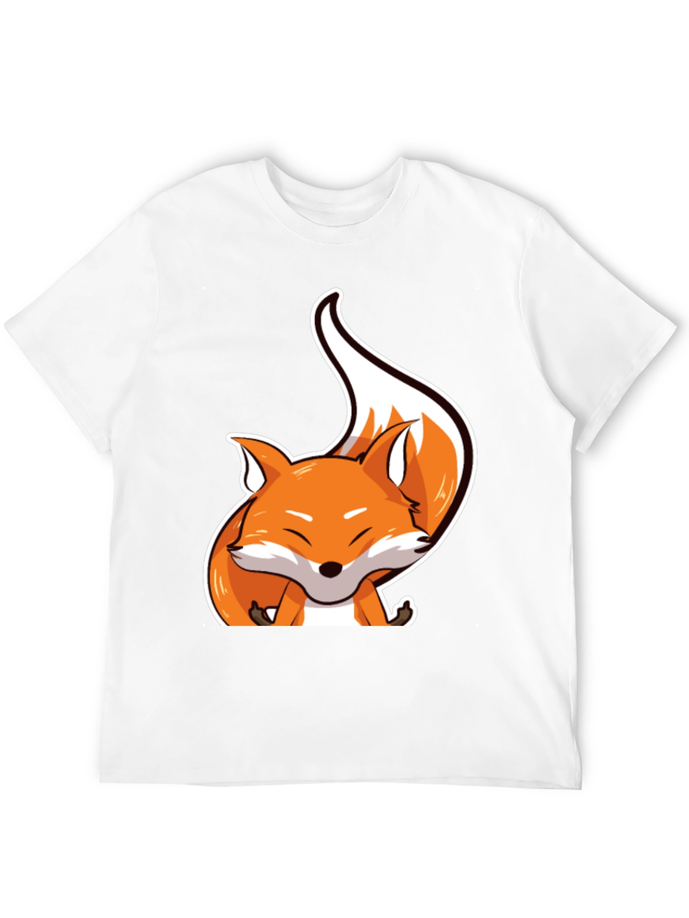 Black Cute Fox Graphic Tee - Unisex Black T-Shirt view 12