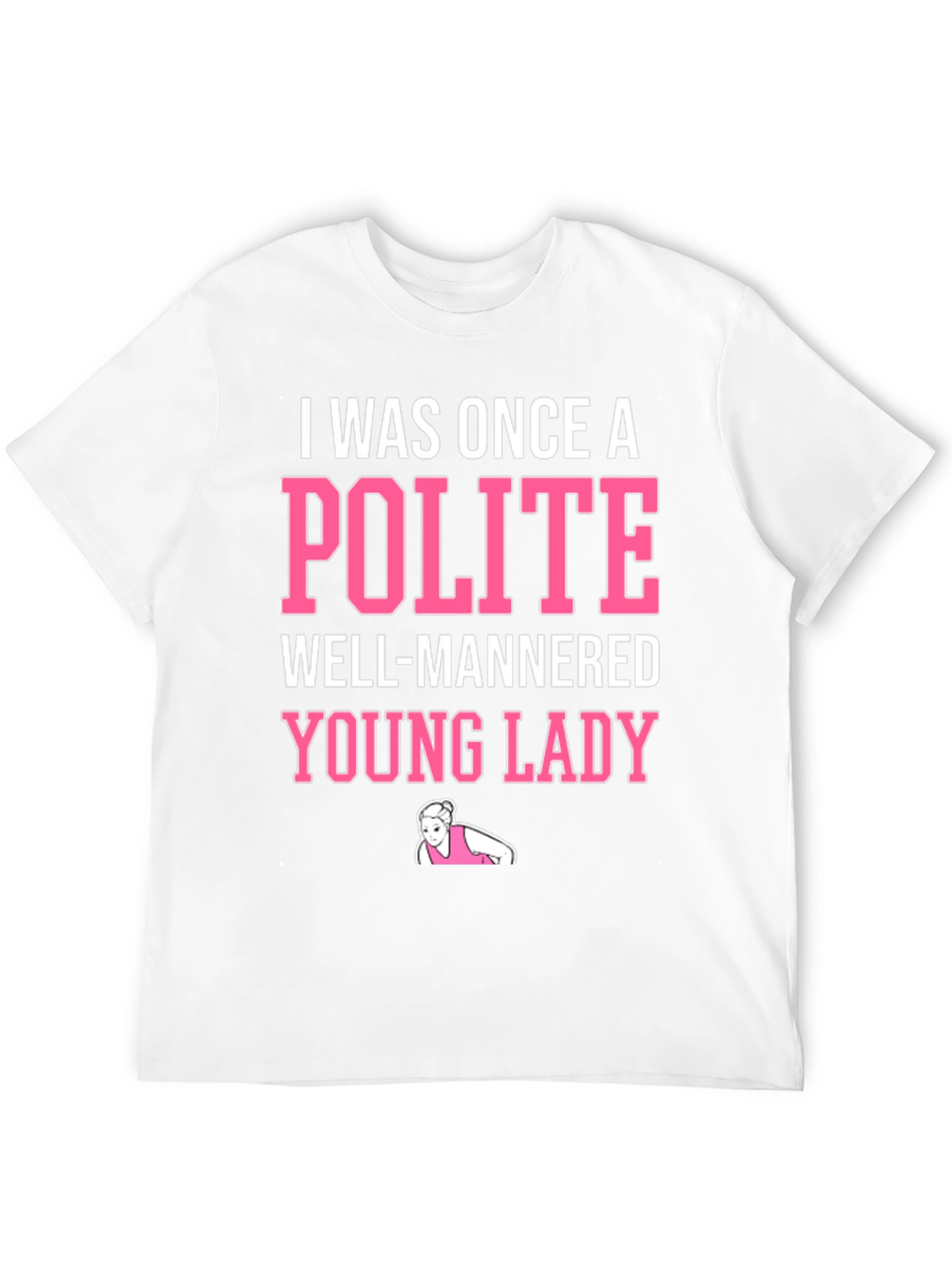 Black Funny "Polite Young Lady" Graphic Tee view 12