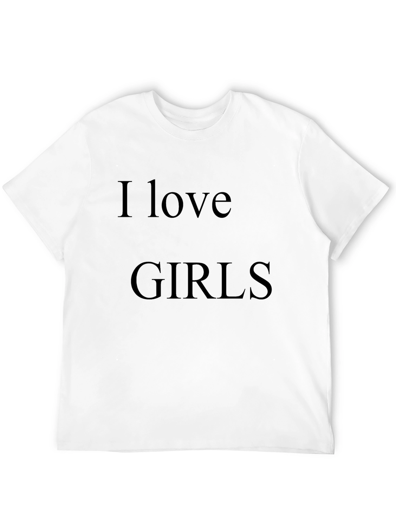 Black I Love Girls Graphic T-Shirt - Black Crew Neck Tee view 12