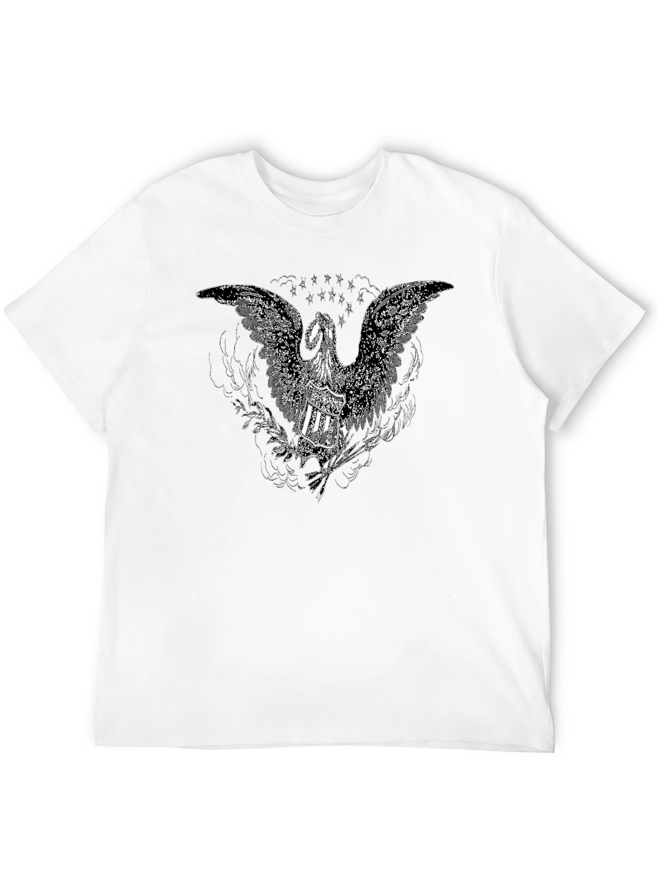 Black Black T-Shirt with Eagle Design view 12