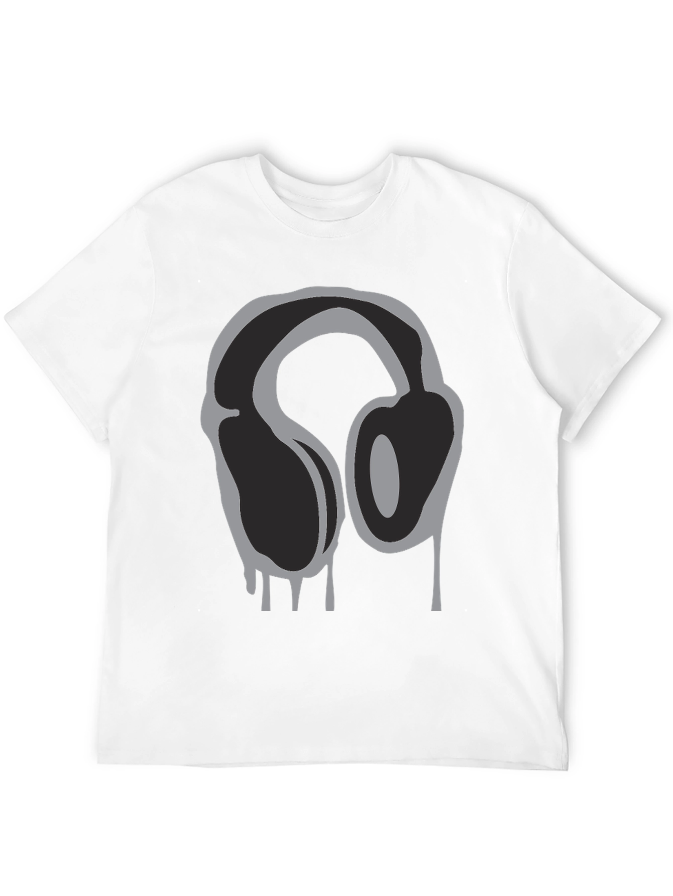 Black Headphone Drip Graphic T-Shirt - Black view 12
