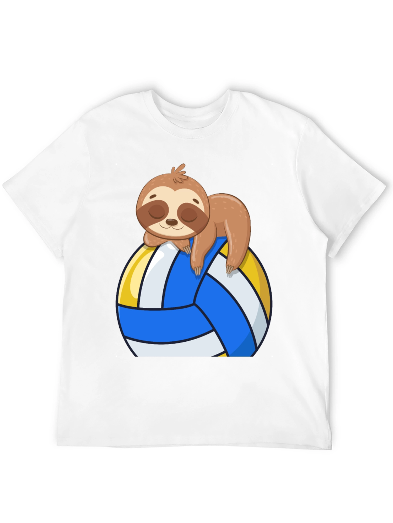 Black Sloth Volleyball T-Shirt - Cute Cartoon Sloth Design view 12