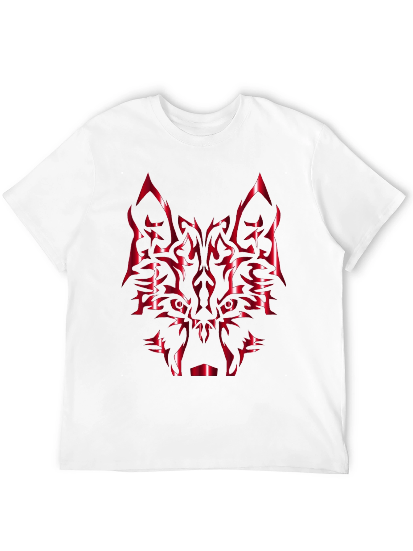 Black Red Wolf Graphic Tee - Black Cotton Blend view 12