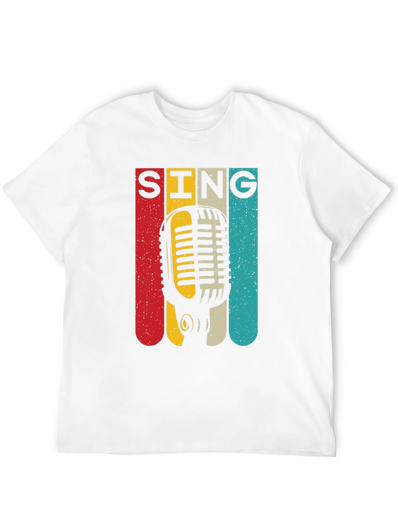 Black Retro Microphone SING Graphic Tee view 12