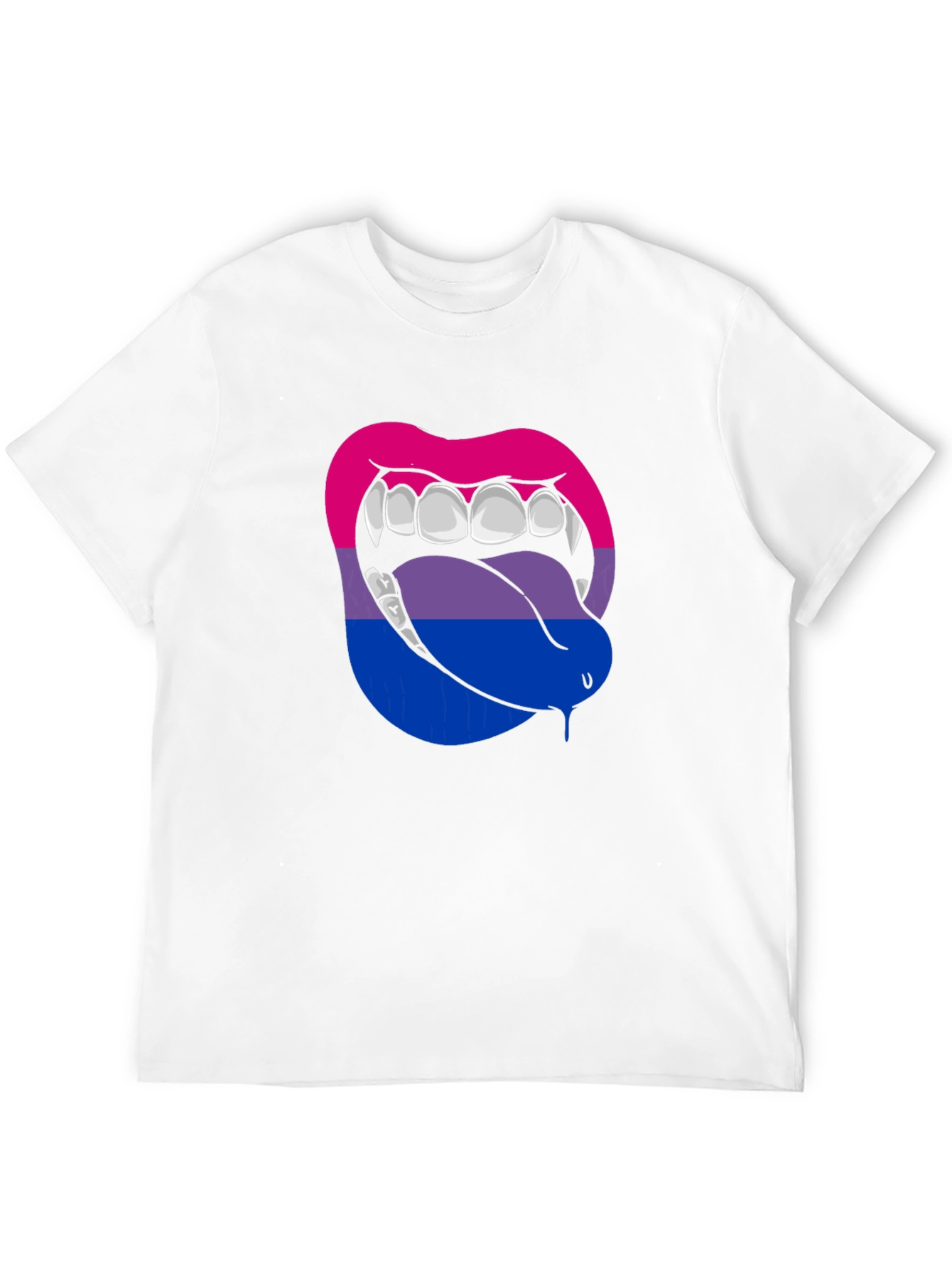 Black Bisexual Pride Vampire Lips Graphic Tee view 12