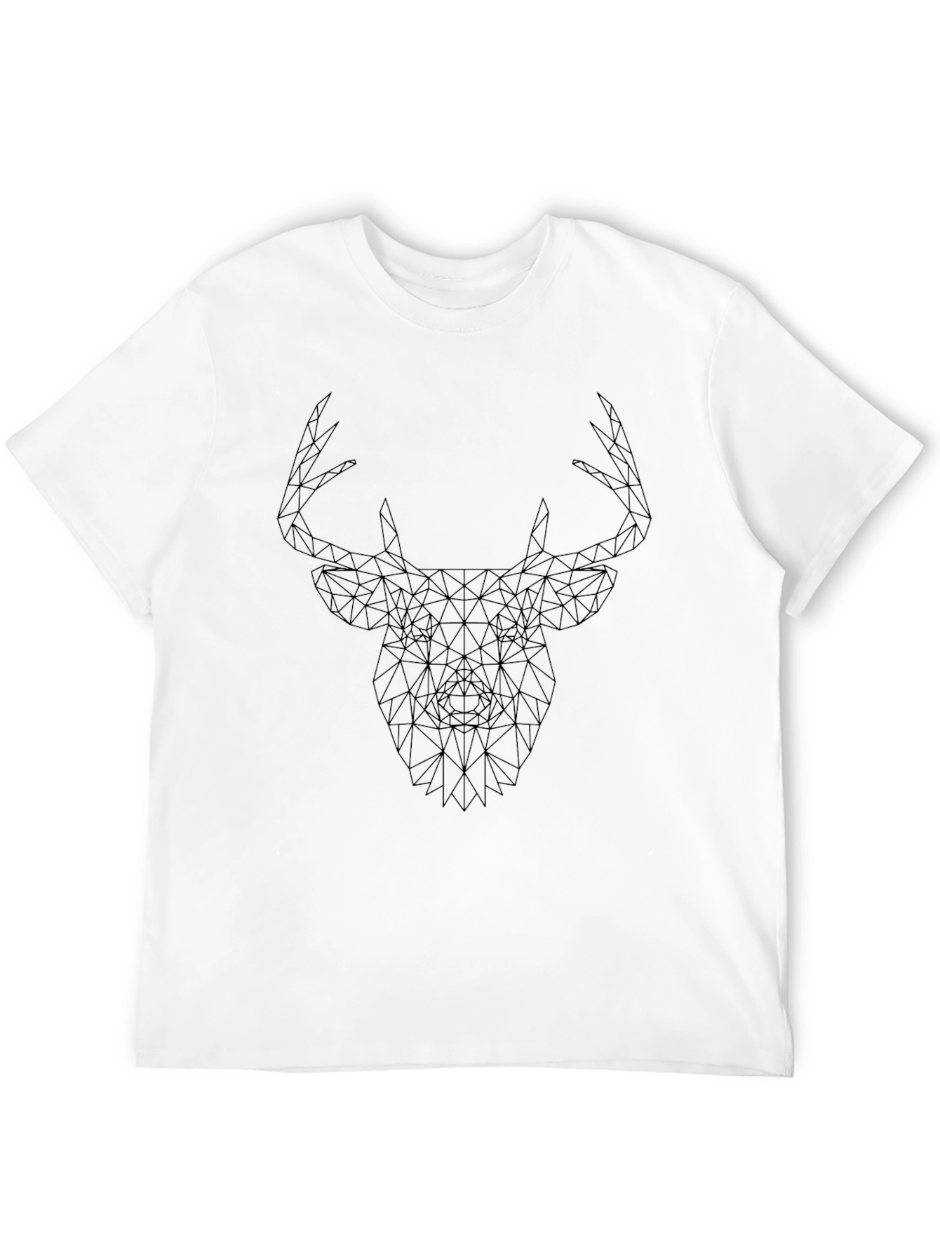 Black Geometric Deer Head Graphic T-Shirt view 12