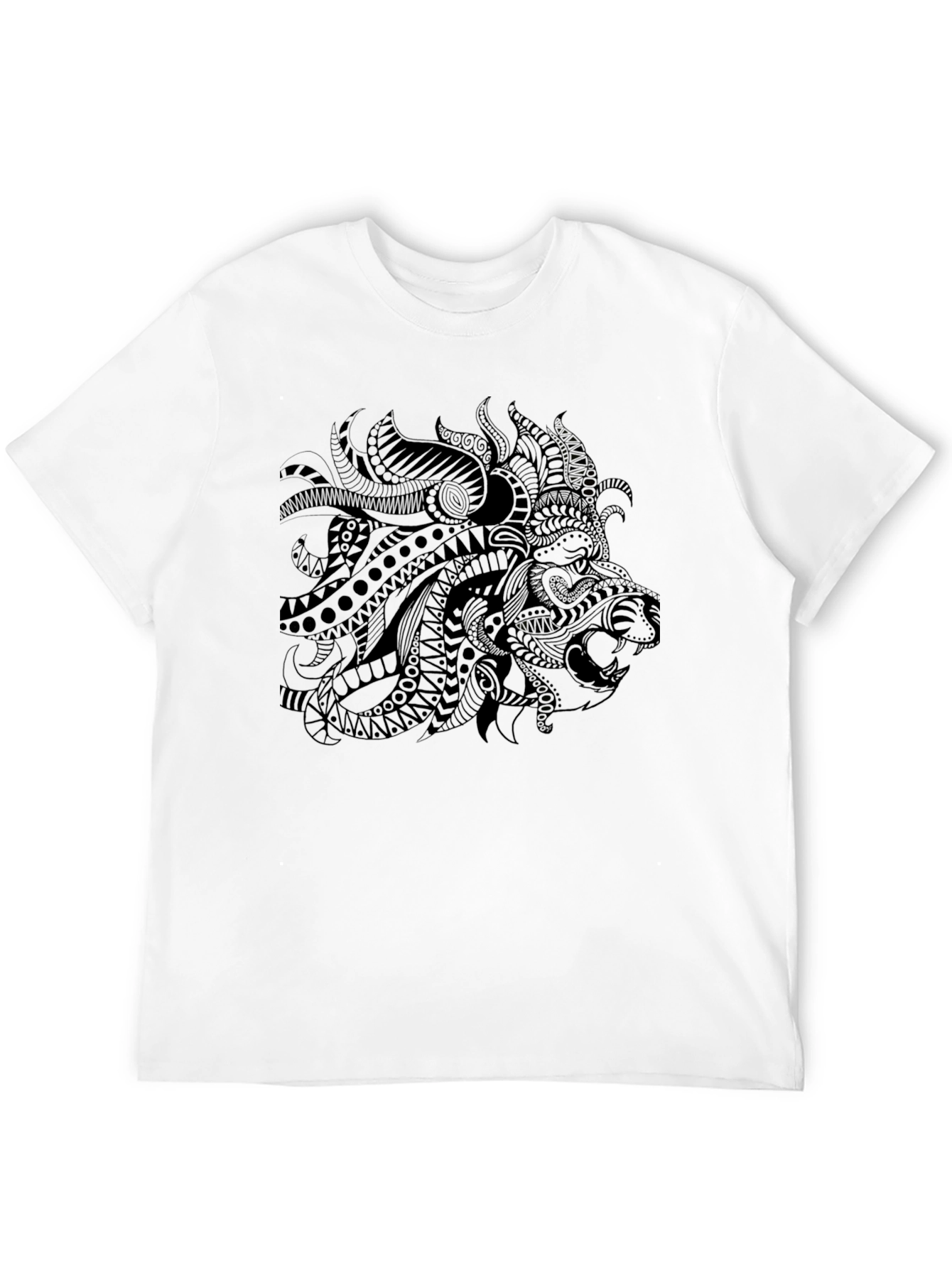 Black Lion Graphic Print Black T-Shirt view 12