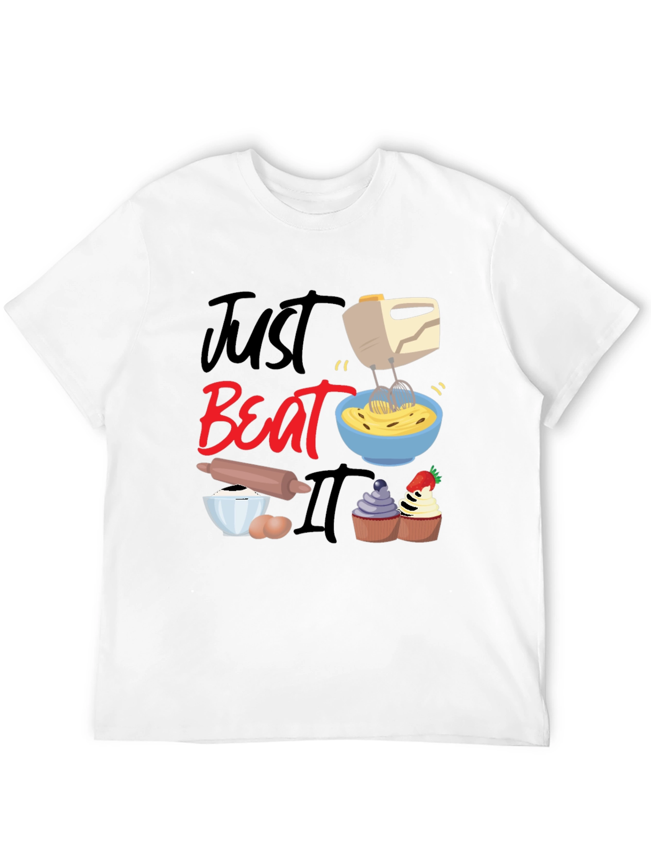 Black Just Beat It Funny Baking T-Shirt view 12