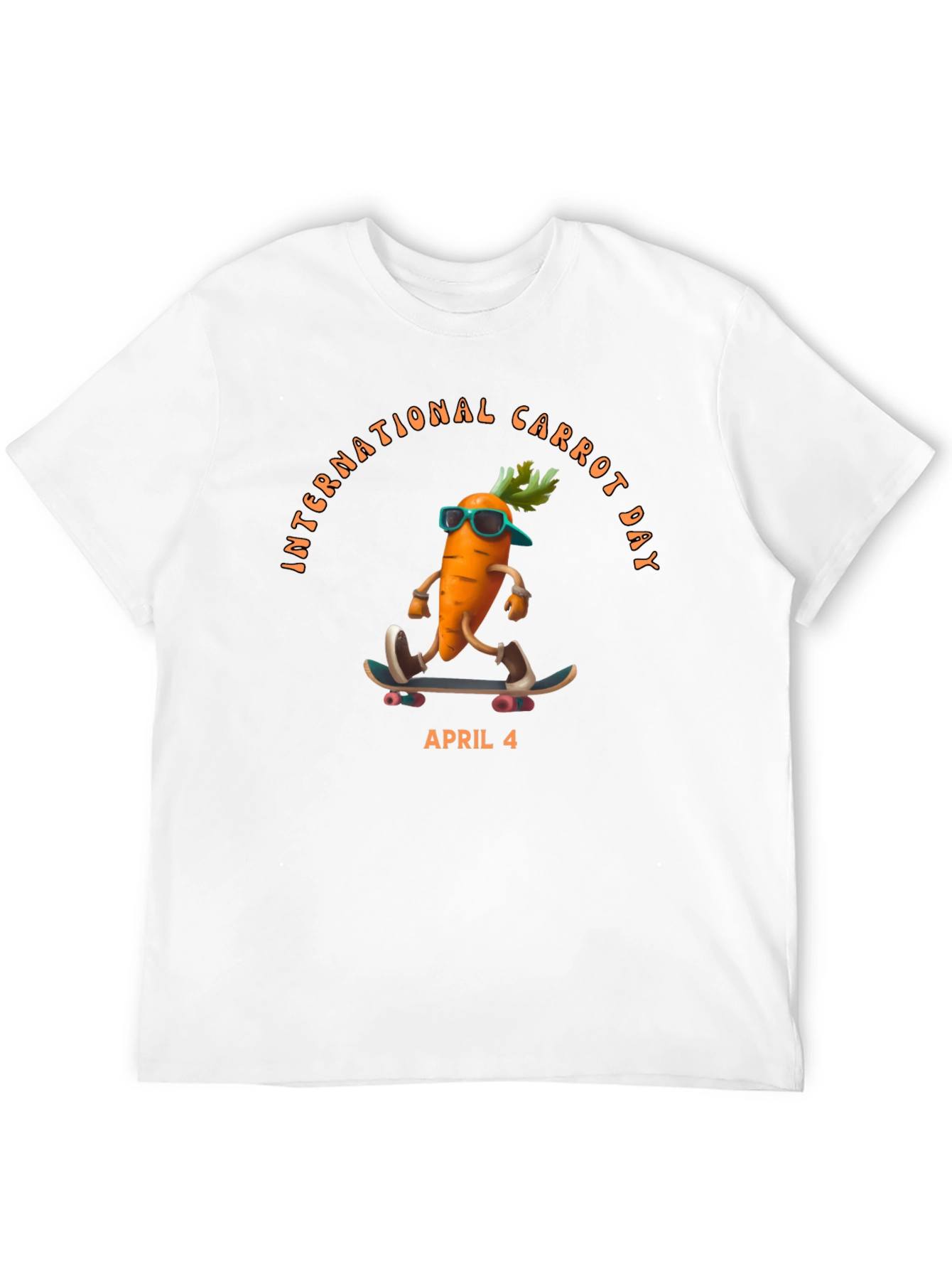 Black International Carrot Day Skateboard T-Shirt view 12