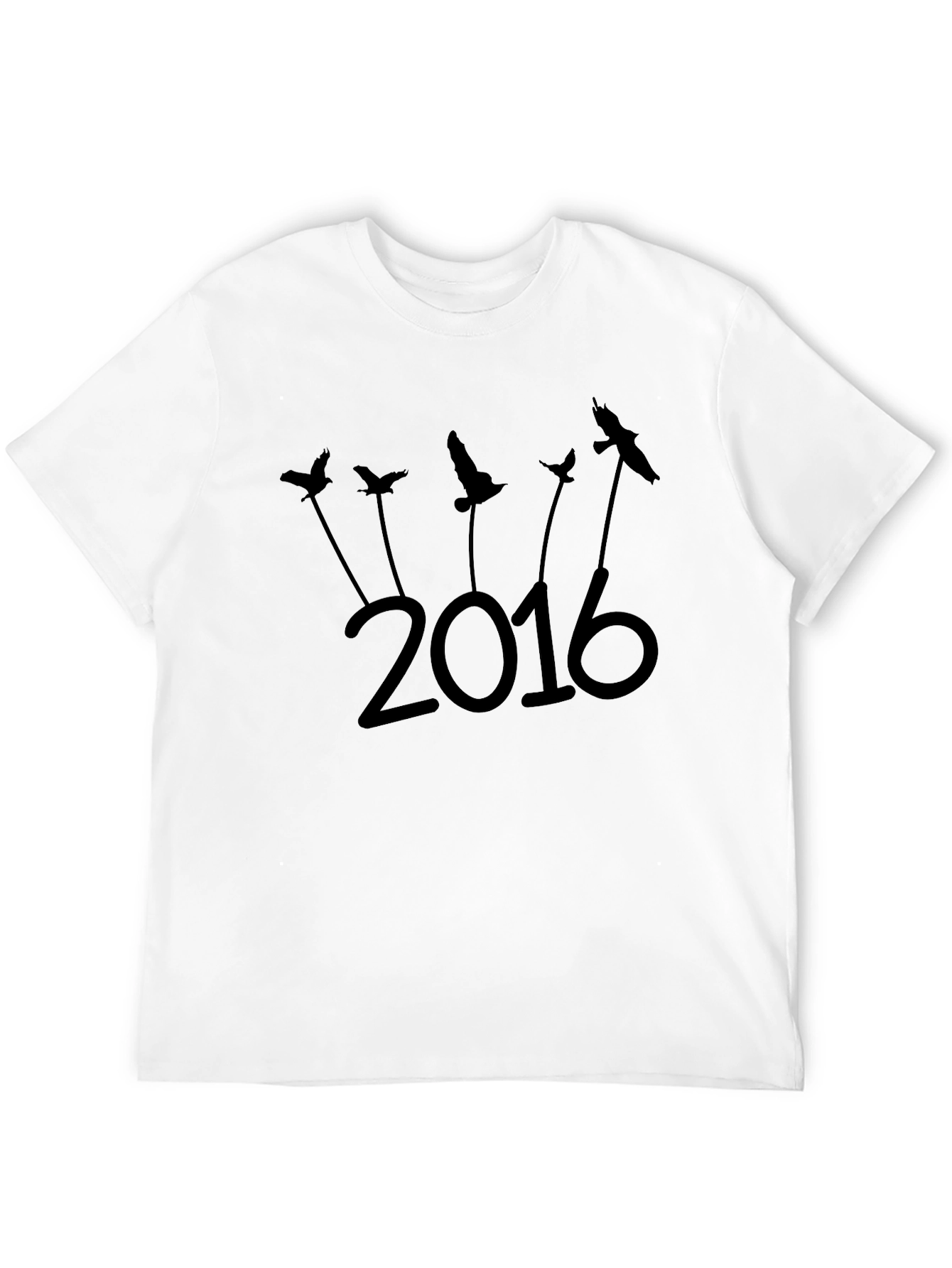 Black 2016 Bird Silhouette Graphic Tee - Stylish & Unique view 12