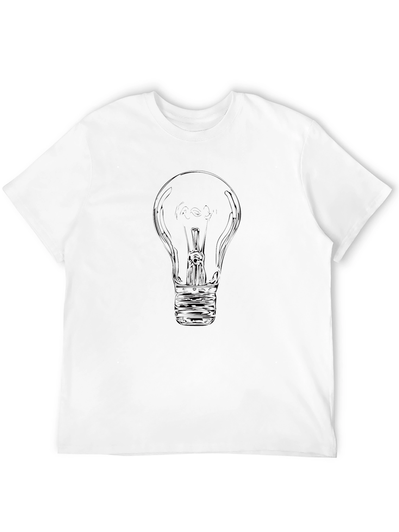 Black Light Bulb Graphic Tee - Black Cotton Casual Top view 12