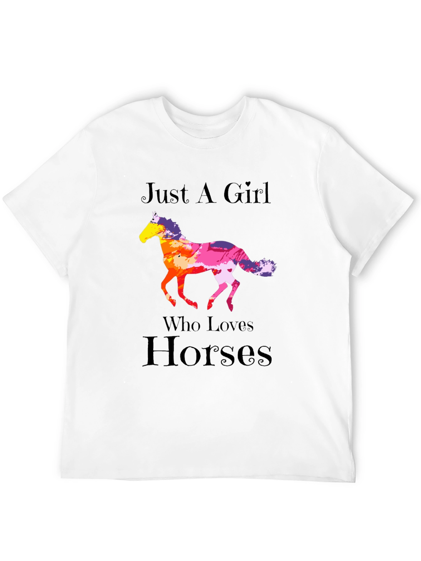 Black Just A Girl Who Loves Horses T-Shirt view 12