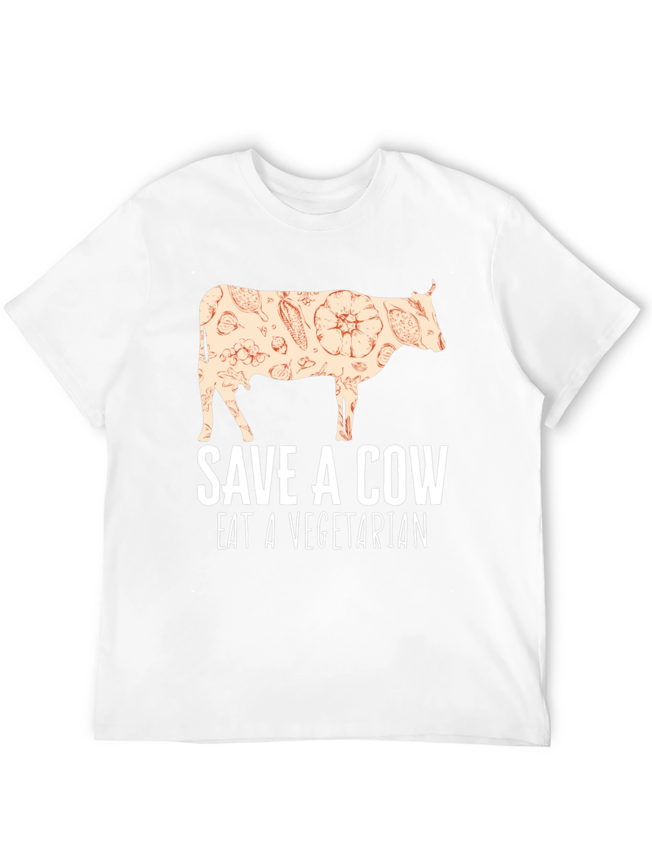Black Save a Cow Eat a Vegetarian T-Shirt view 12
