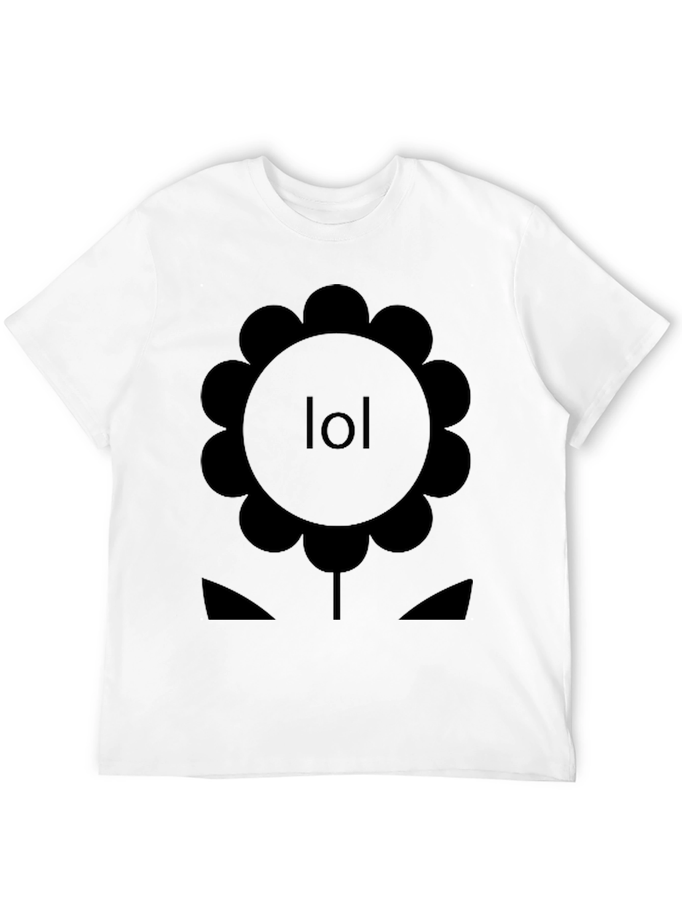Black LOL Flower Graphic Tee - Black Cotton T-Shirt view 12