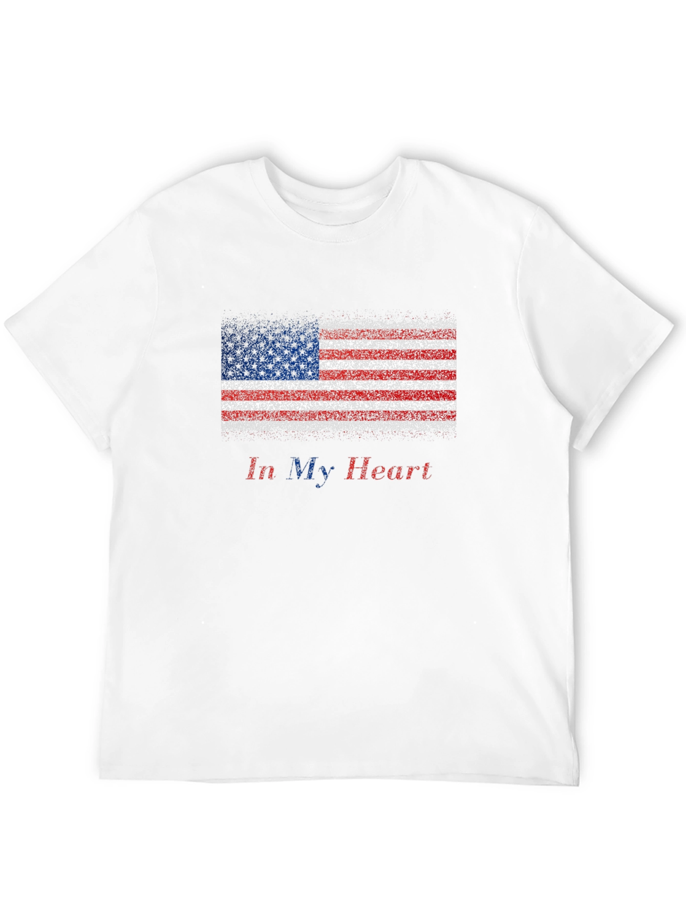 Black American Flag "In My Heart" Men's T-Shirt view 12
