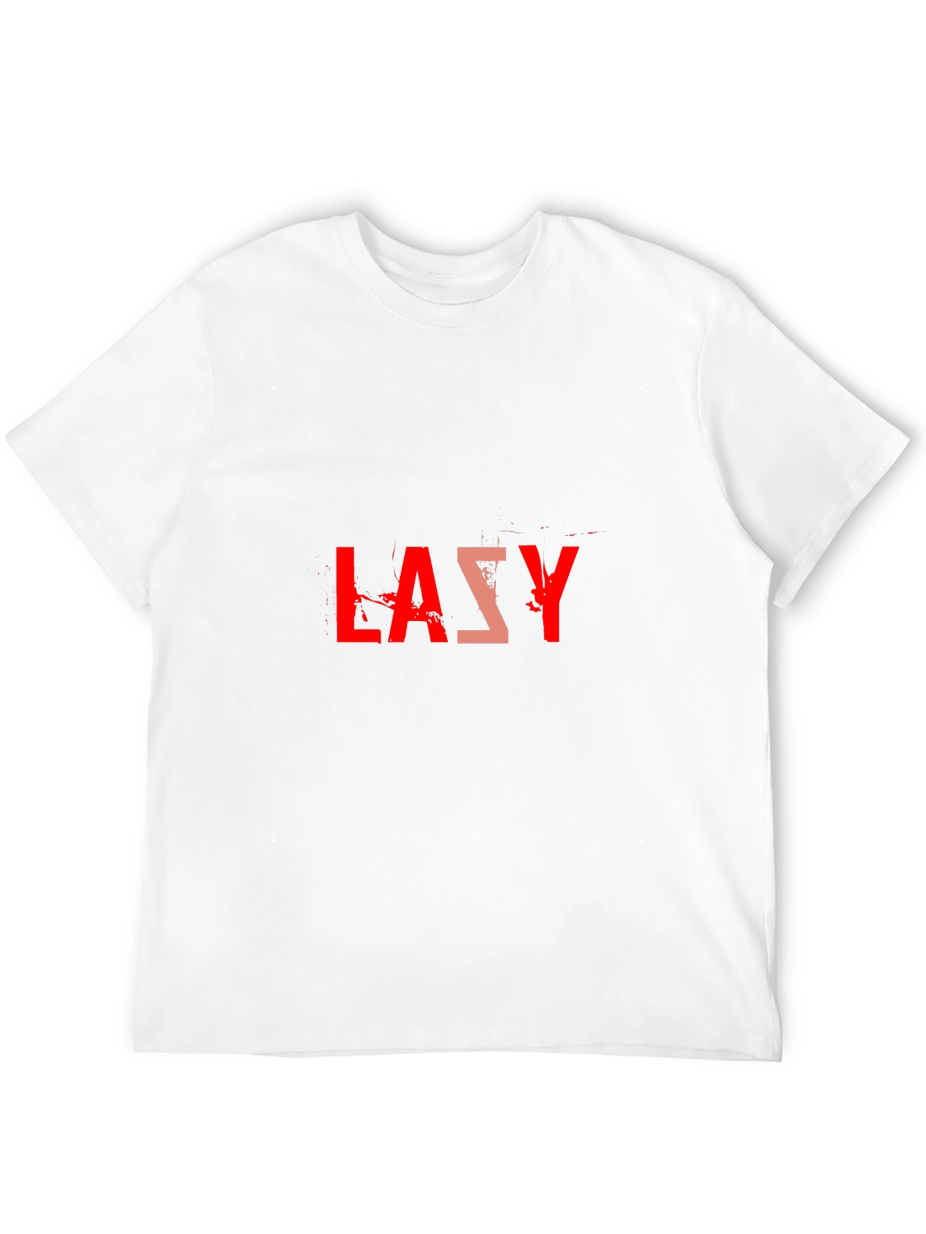 Lazy Graphic Tee - Black Cotton Blend Casual T-Shirt - 12