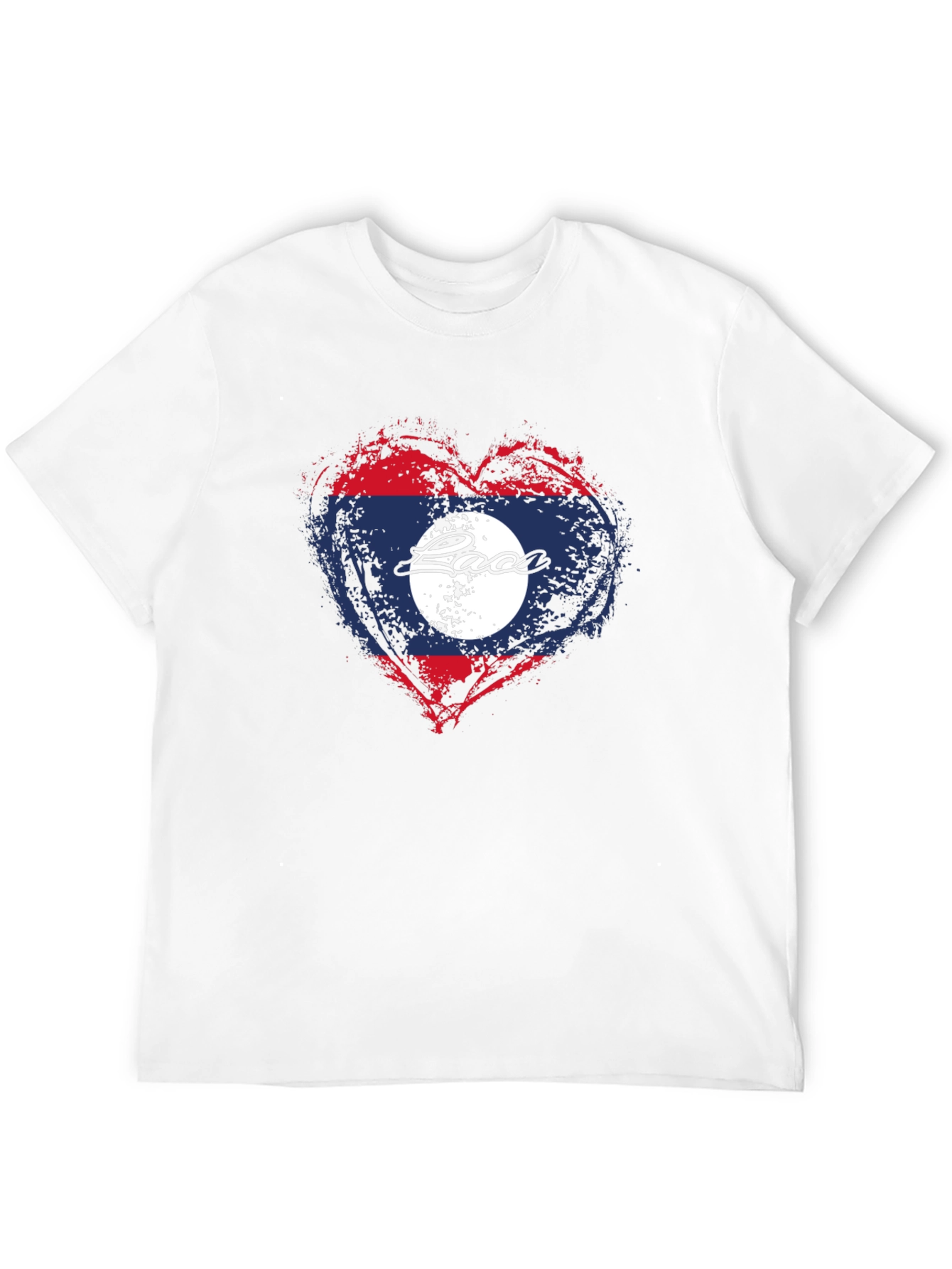 Black Laos Flag Heart T-Shirt - Graphic Print view 12