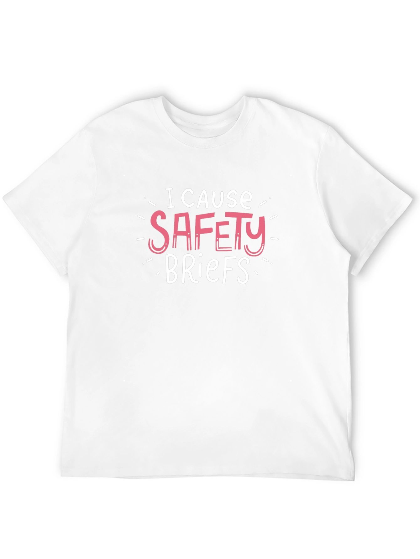 Black I Cause Safety Briefs Black T-Shirt view 12