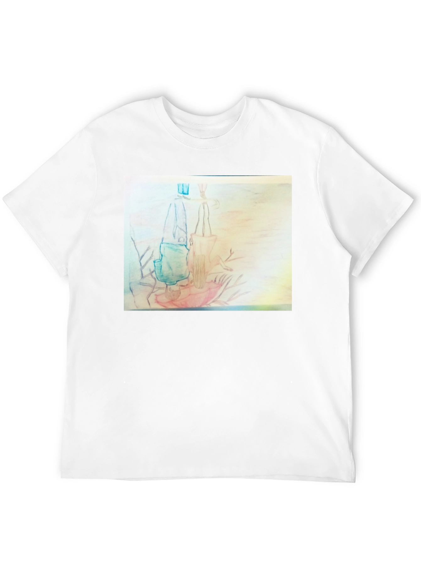 Black Unique Graphic Tee - Pencil Art Design view 12