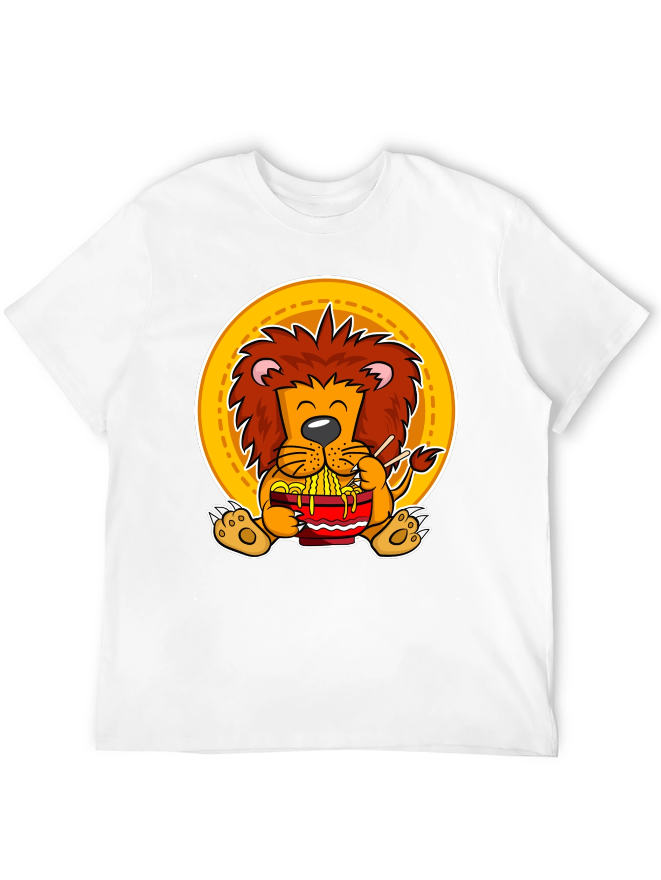 Black Lion Ramen T-Shirt: Cute Animal Graphic Tee for Noodle Lovers view 12
