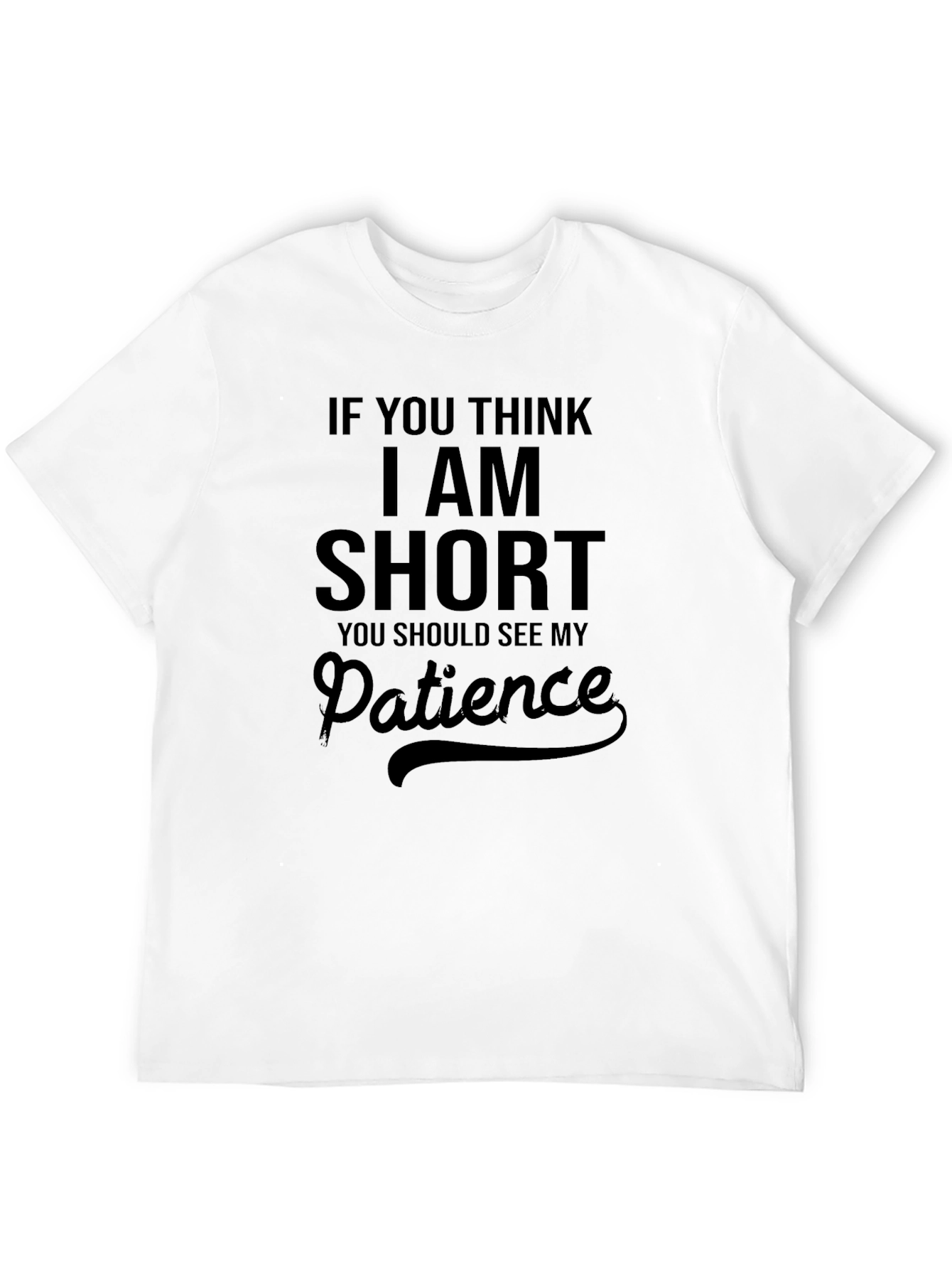 Black Funny Short Patience T-Shirt - Men's Graphic Tee view 12