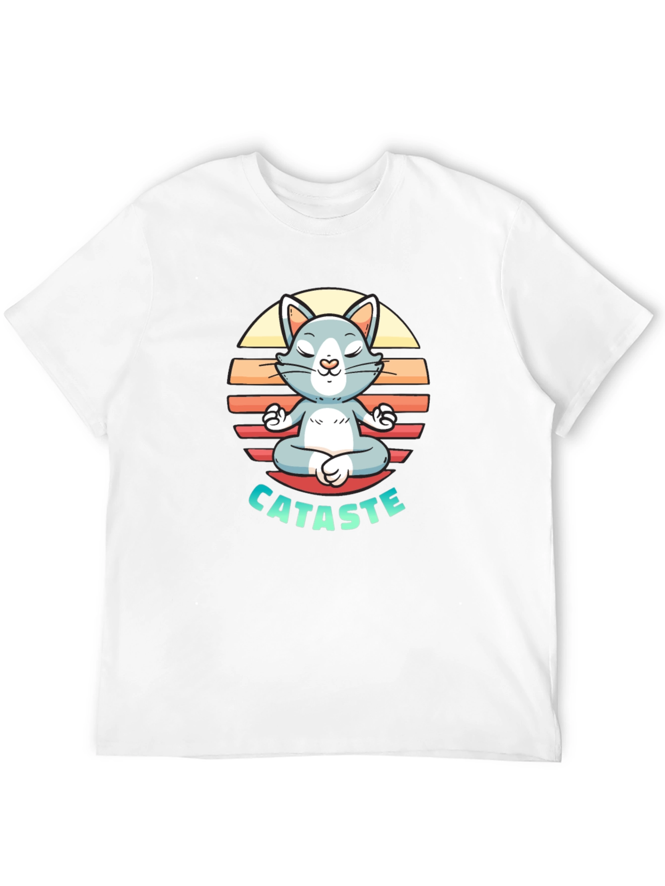 Black Cataste Yoga Cat T-Shirt - Meditating Funny Tee view 12